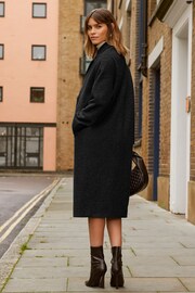 Friends Like These Black Longline Boucle Tailored Smart Coat - Image 4 of 4