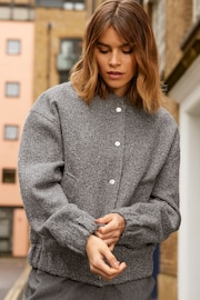 Friends Like These Grey Boucle Bomber Jacket - Image 2 of 4