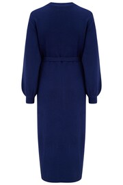 Pour Moi Blue Elle Knit Midi Wrap Dress - Image 5 of 5