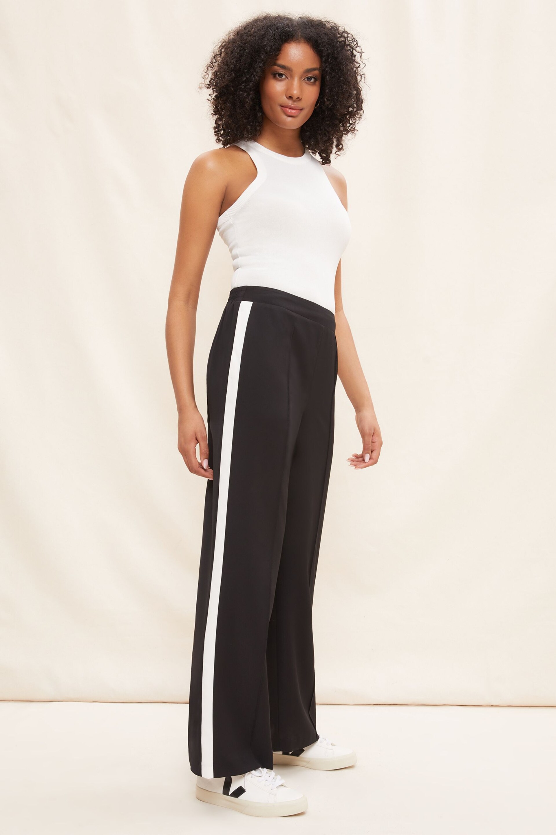 Friends Like These Black Side Stripe Utility Trousers - Image 3 of 4