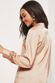 Lipsy Champagne Front Pocket Button Through Shirt - Image 2 of 4