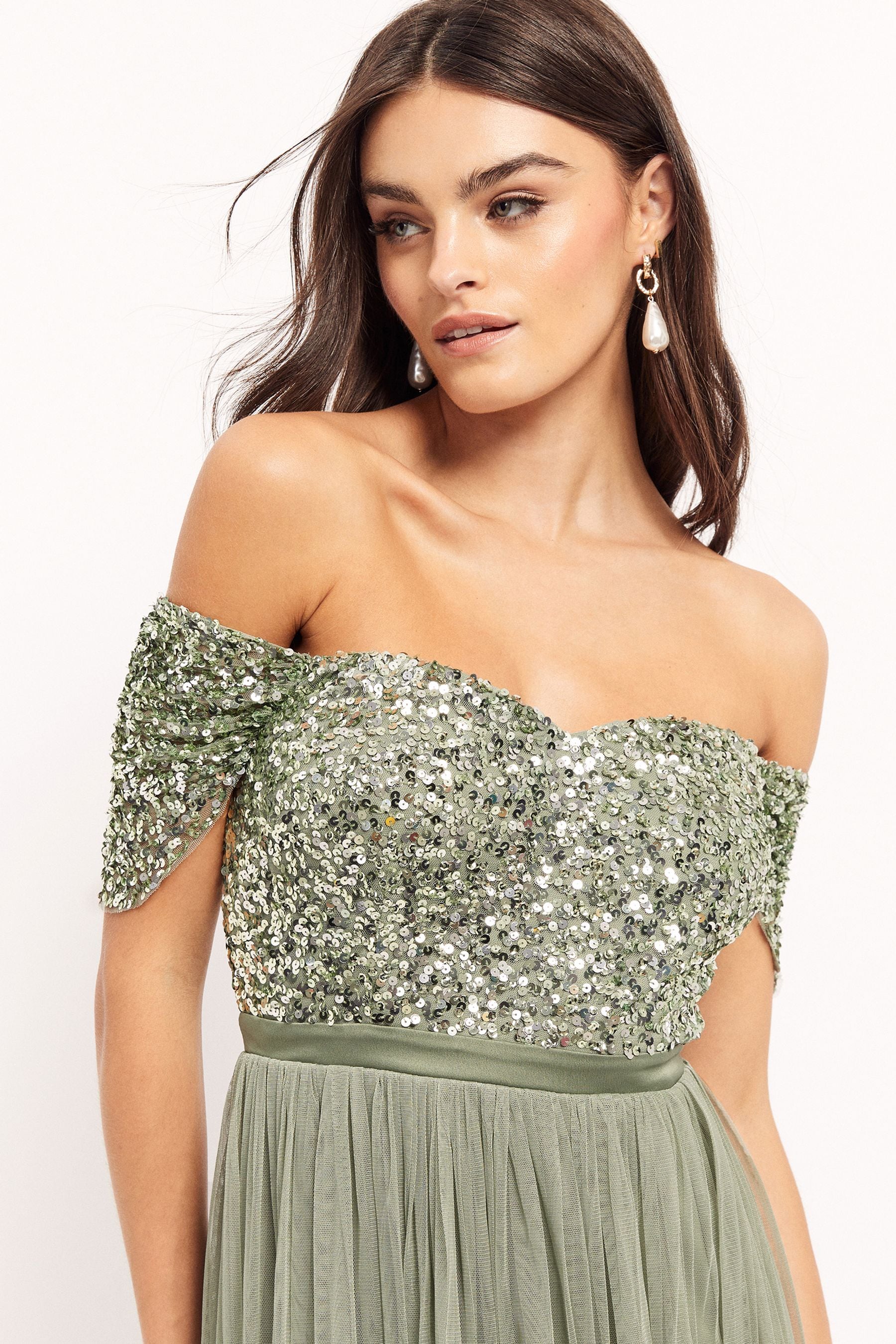 Maya maternity maxi dress with delicate sequin and tulle skirt online