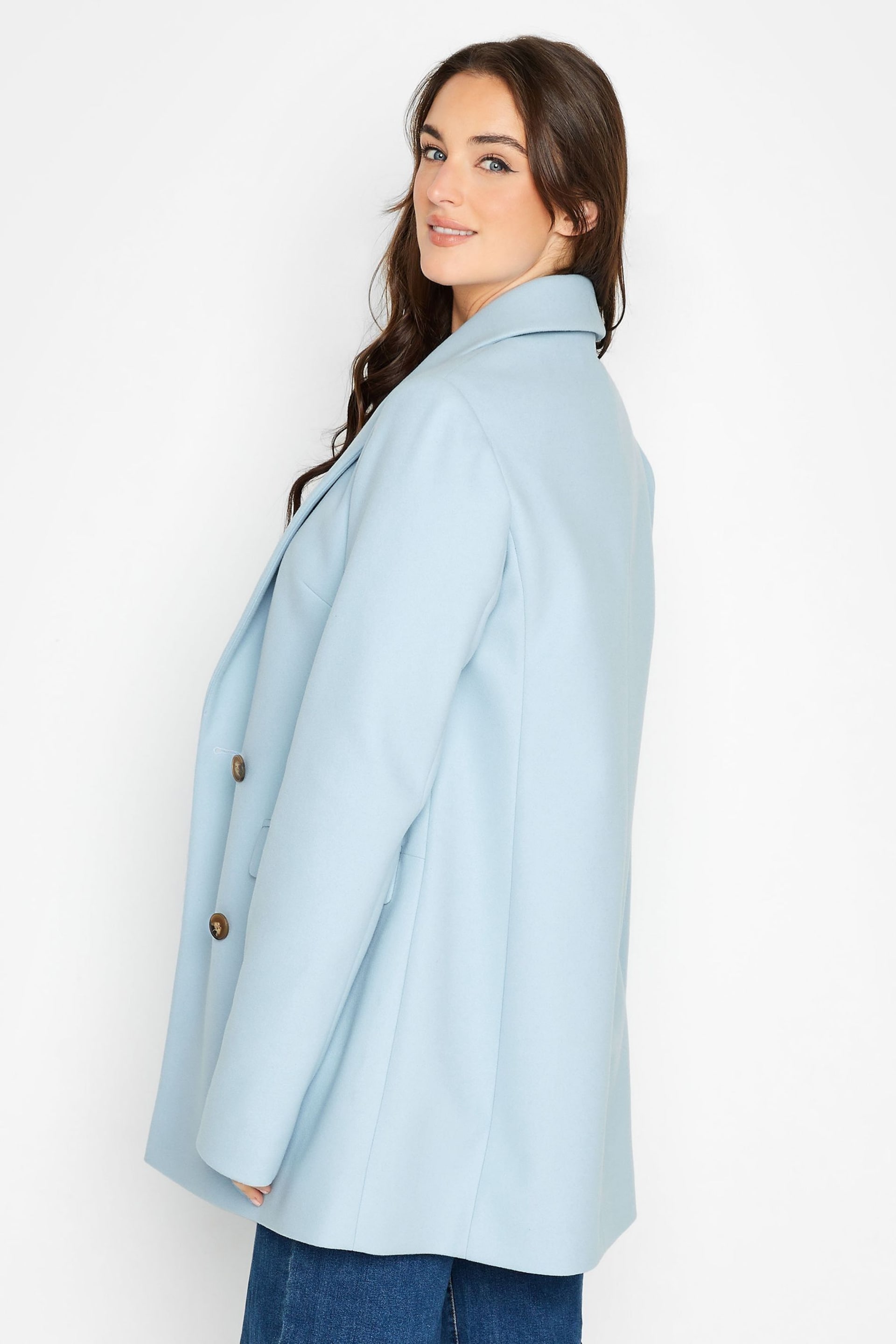 Long Tall Sally Blue Double Breasted Jacket - Image 3 of 4
