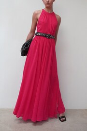 Religion Hot Pink Dusk Halter Neck Maxi Dress With Full Skirt - Image 4 of 5