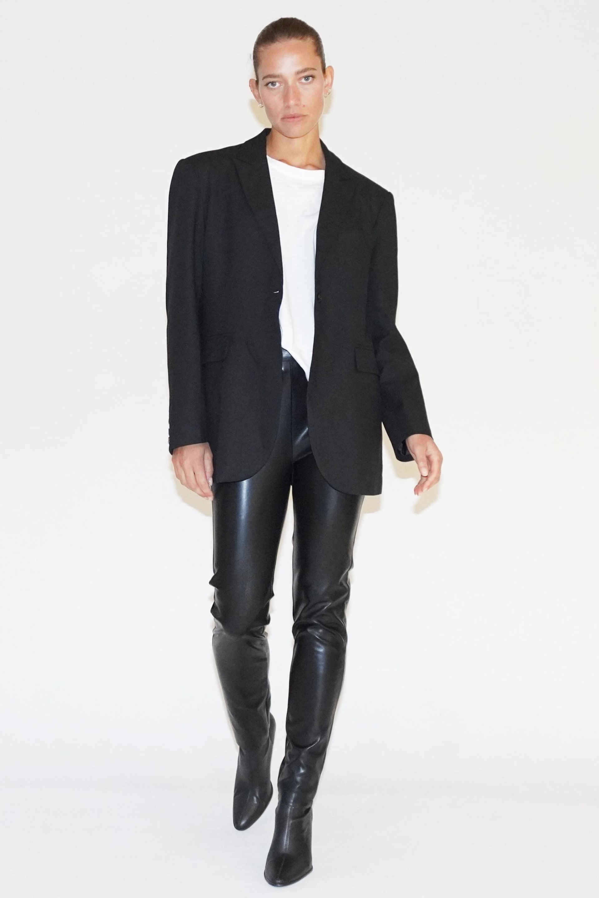 Religion Black Faux Leather Skinny Trousers In Soft PU - Image 3 of 6