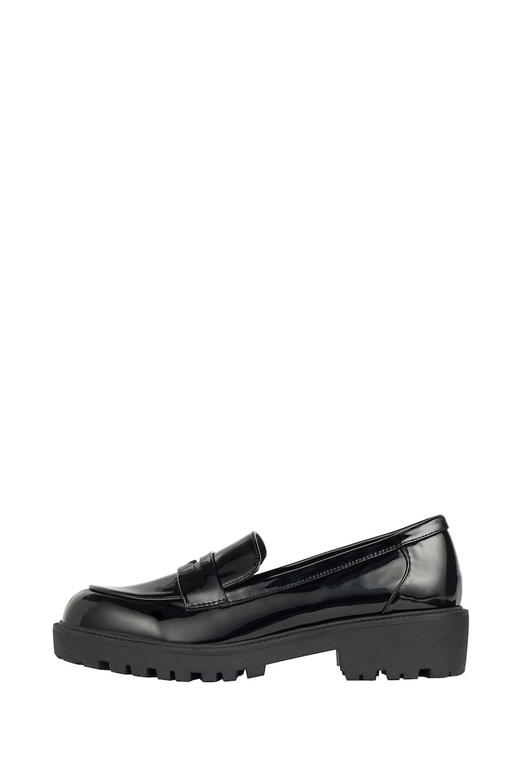 Lipsy Black Regular Fit Flat Patent Chunky Slip On Loafer - Image 5 of 5