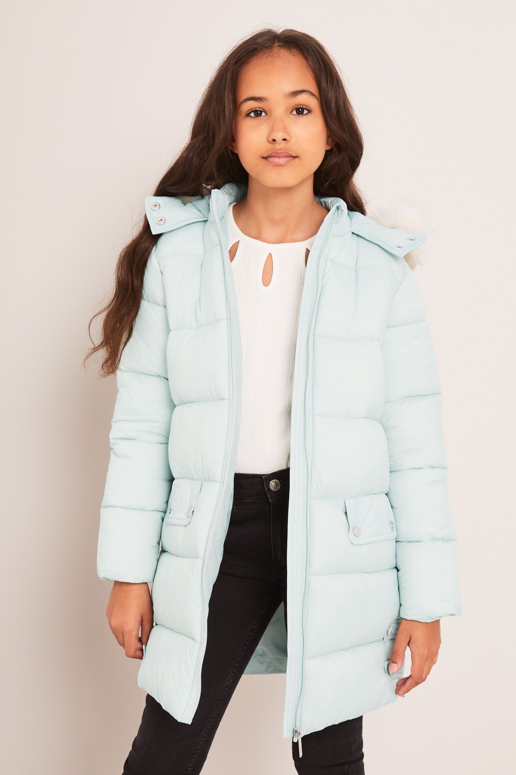 Buy Lipsy Mint Green Longline Duvet School Coat from Next Luxembourg