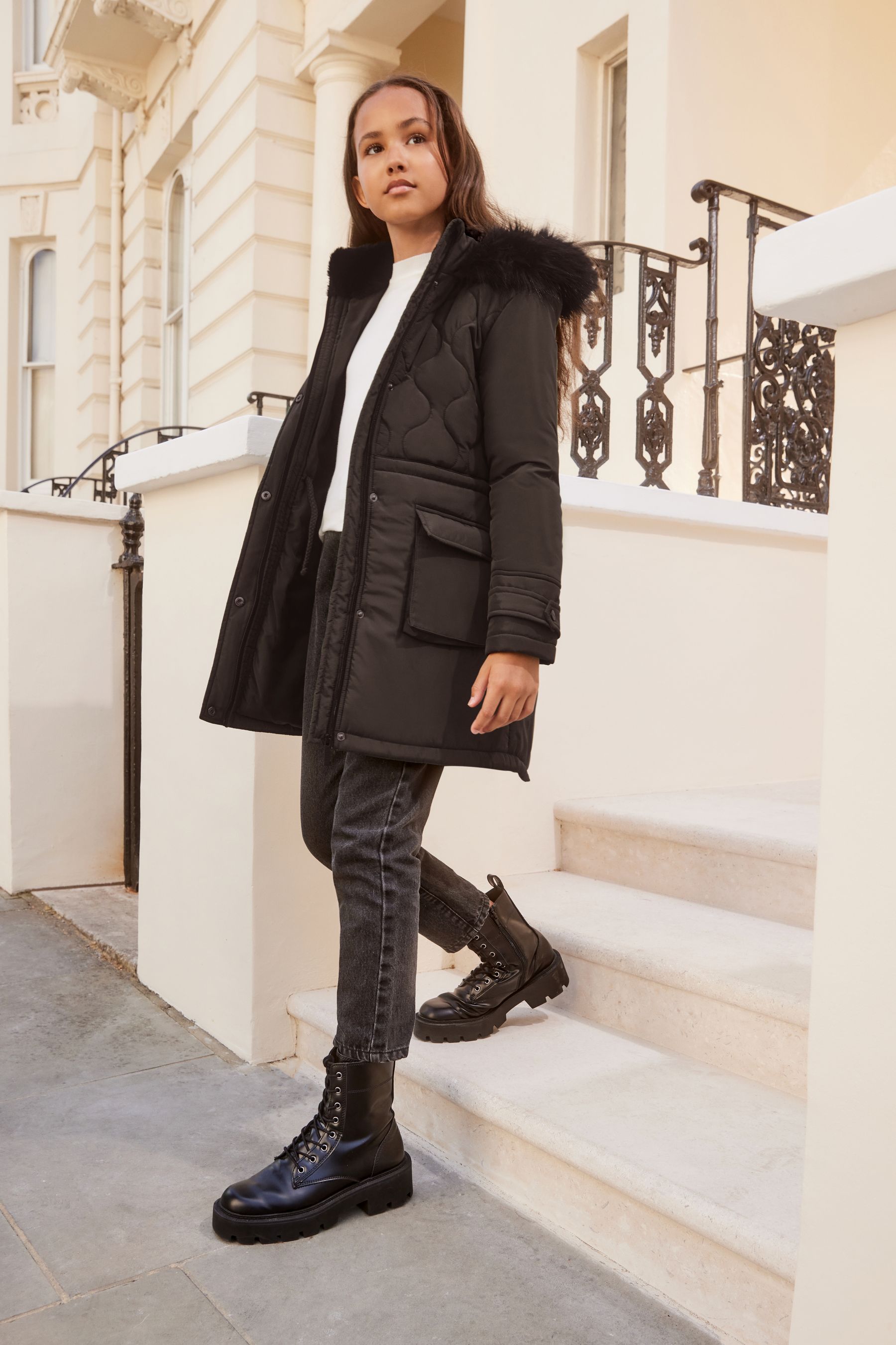 Lipsy black parka sale