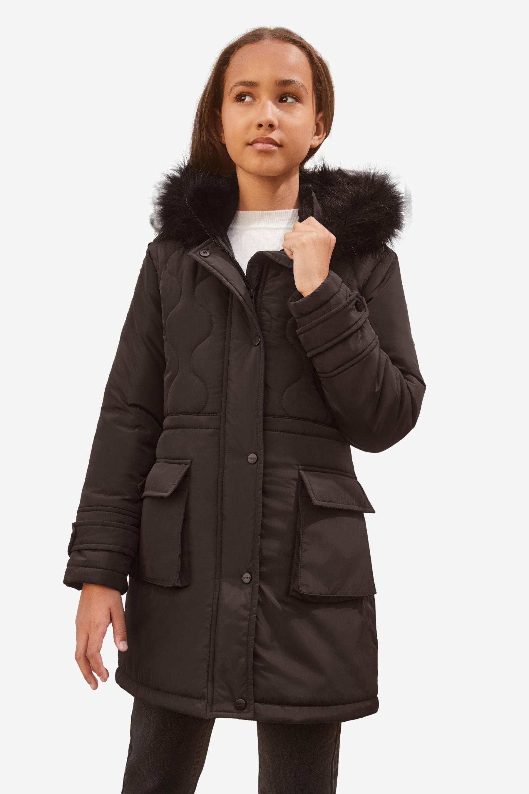 Lipsy black padded coat hotsell