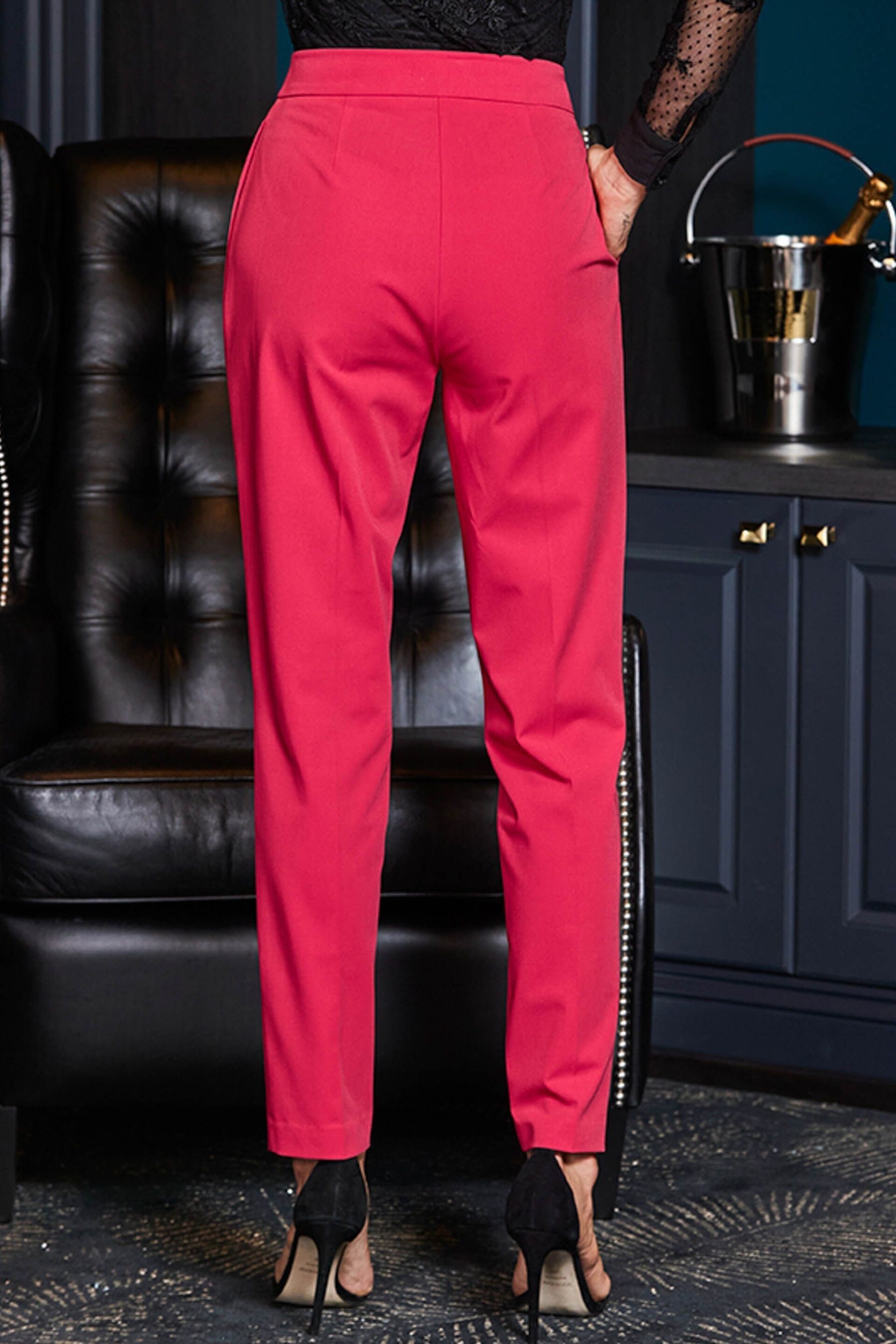 Sosandar Pink Tuxedo Trouser - Image 2 of 5