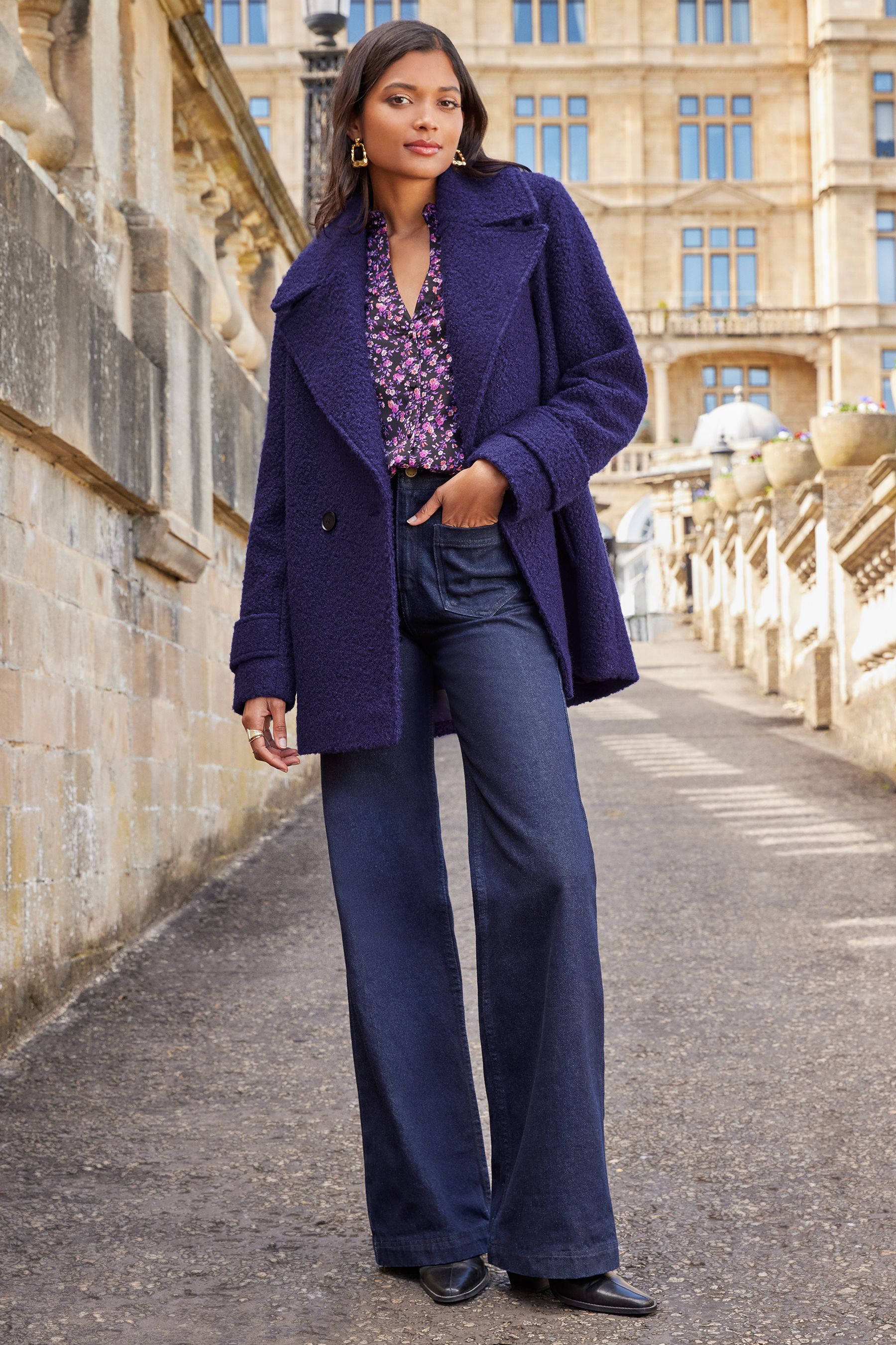 Next lilac boucle coat outlet