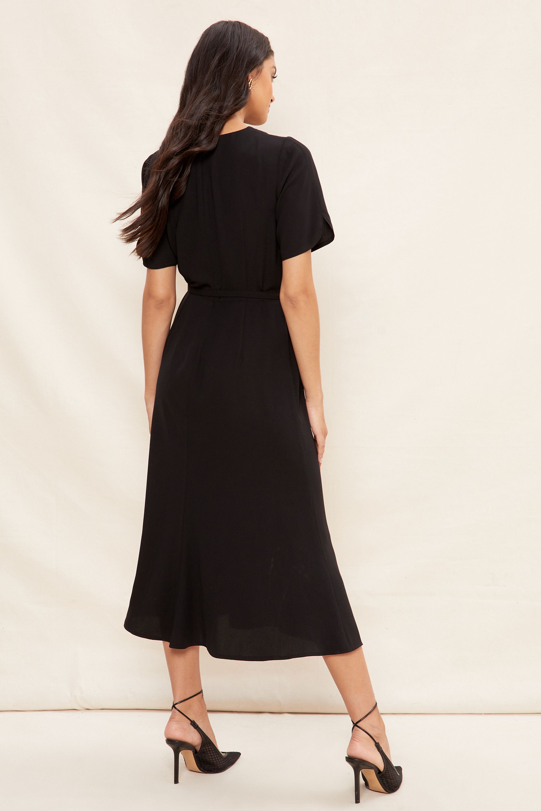 Knotted tulip hem midi dress new arrivals