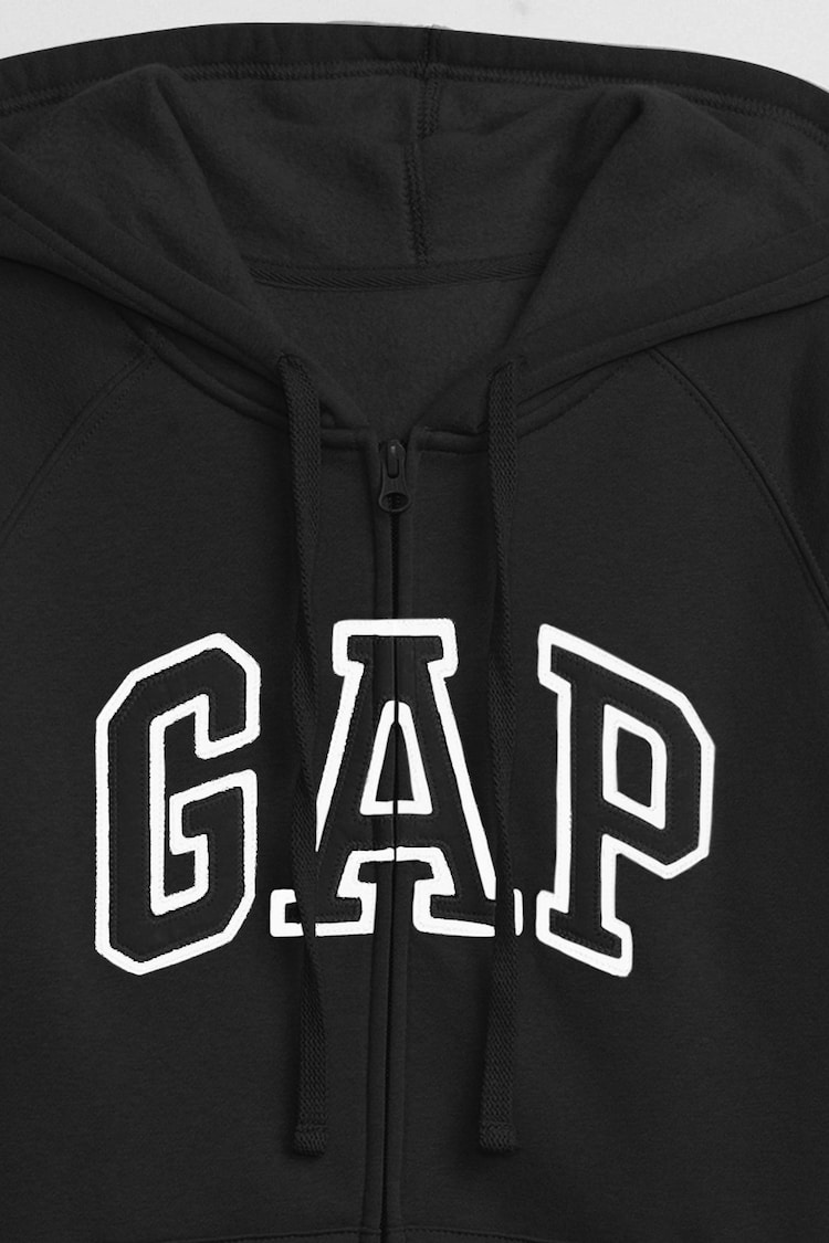 Gap Black Logo Zip Through Hoodie - Image 4 of 4