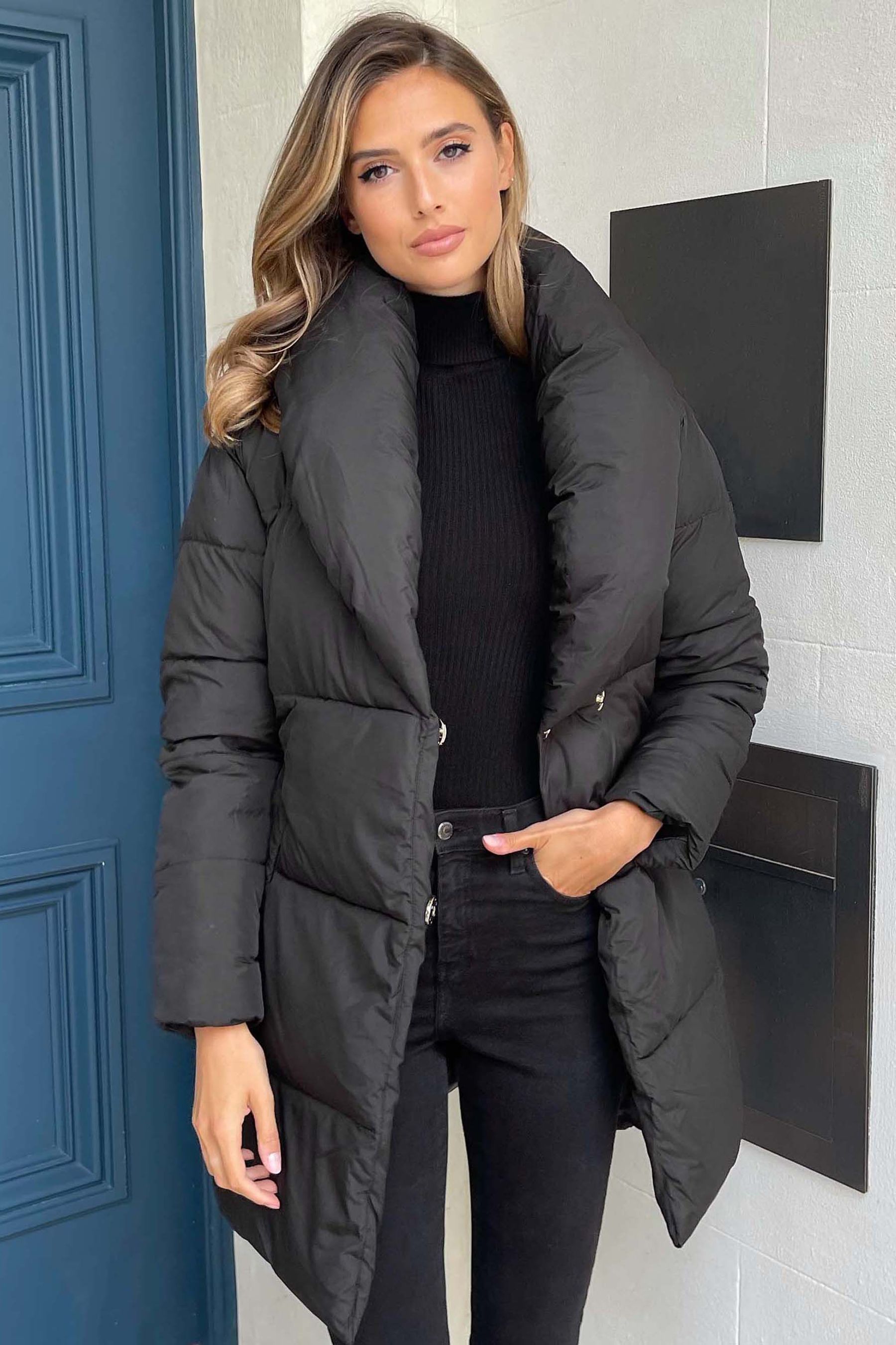 Puffer collar coat on sale