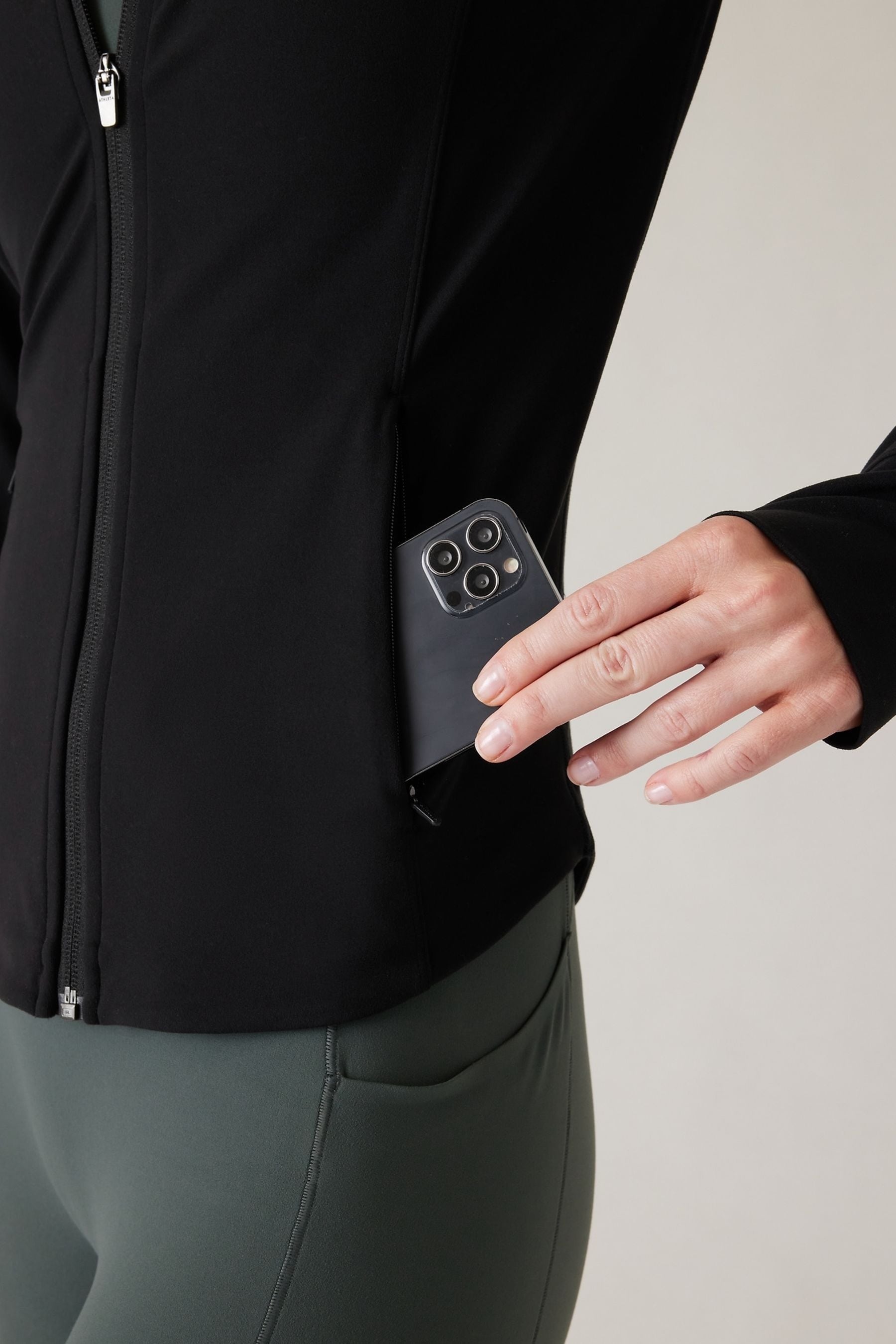 Buy Athleta Black Zip Through Gym Jacket from Next Luxembourg