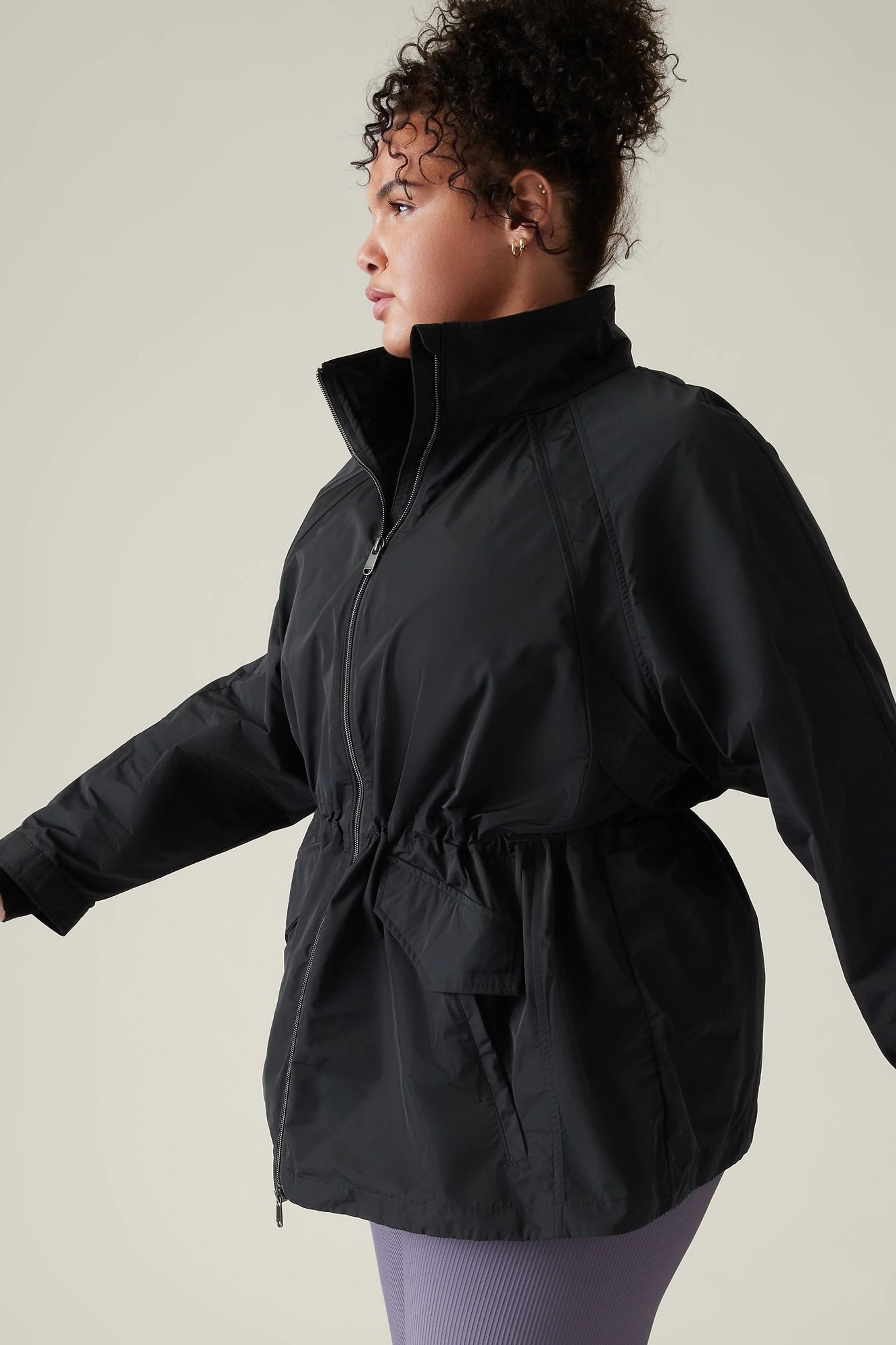 High collar windbreaker sale