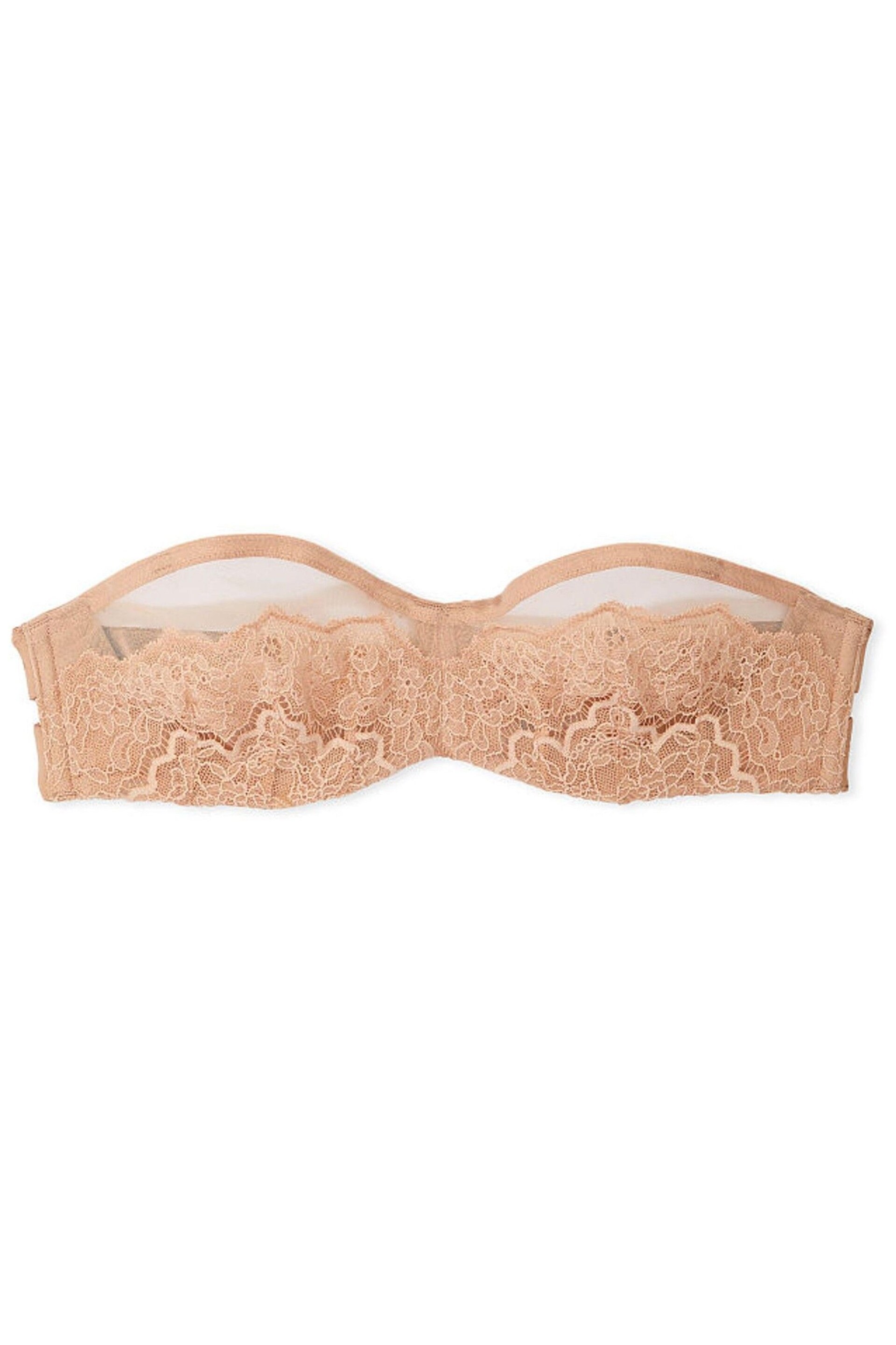 Victoria's Secret Praline Nude Strapless Lace Balcony Minimiser Bra - Image 3 of 5