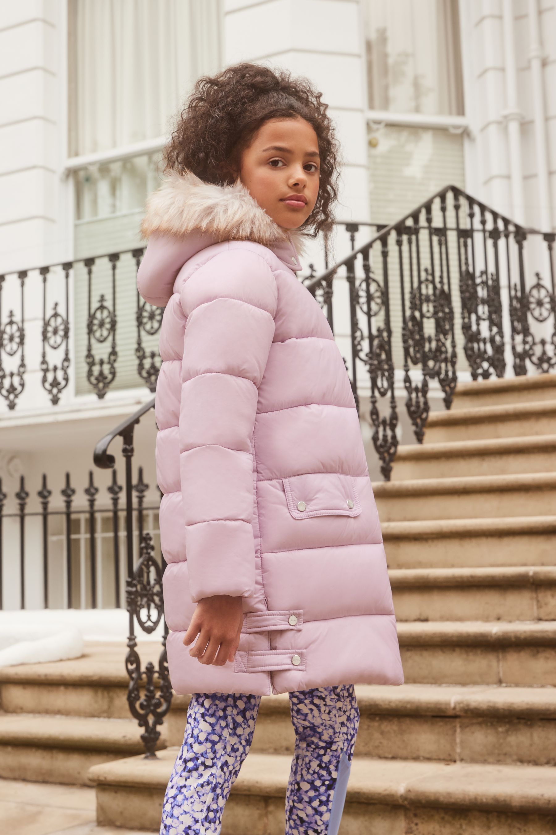 Buy Lipsy Lilac Longline Duvet School Coat from Next Luxembourg