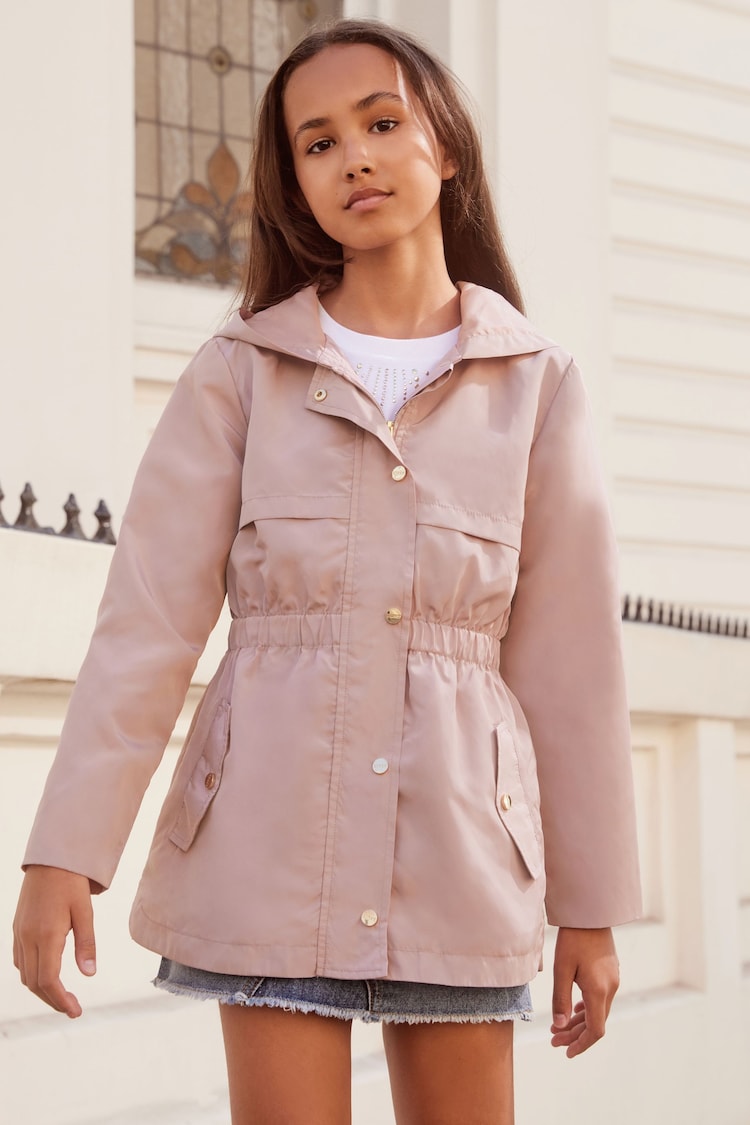 Lipsy Soft Duster Coat In Pink Lipsy FUNNEL NECK WRAP BELTED COAT