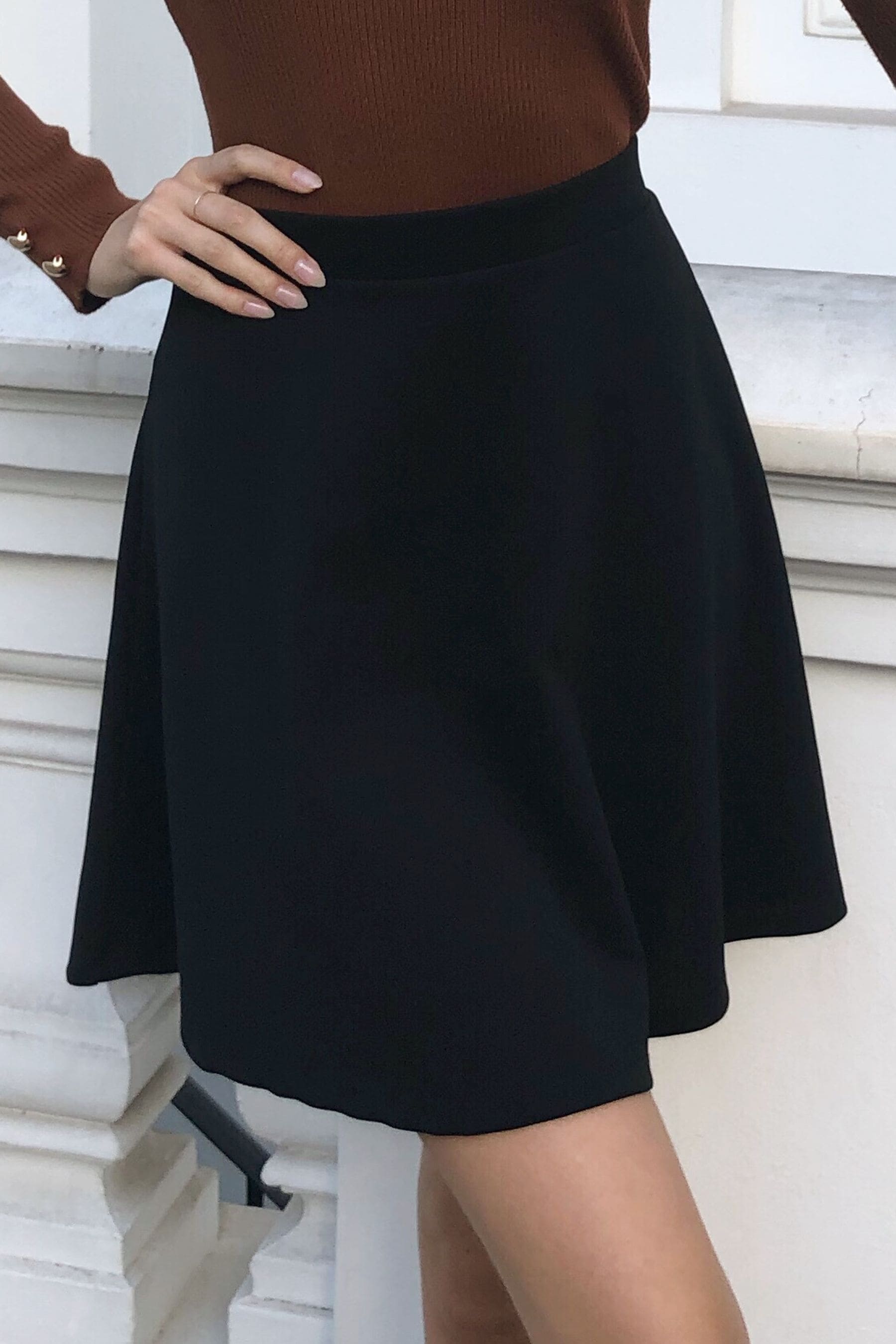 Buy Lipsy Black Jersey Petite Flippy Mini Skater Skirt from Next Luxembourg