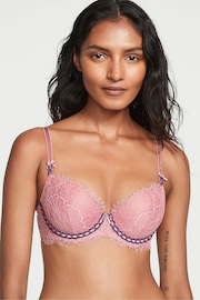 Victoria's Secret Dusk Mauve Pink Ribbon Slot Lightly Lined Demi Bra - Image 1 of 4