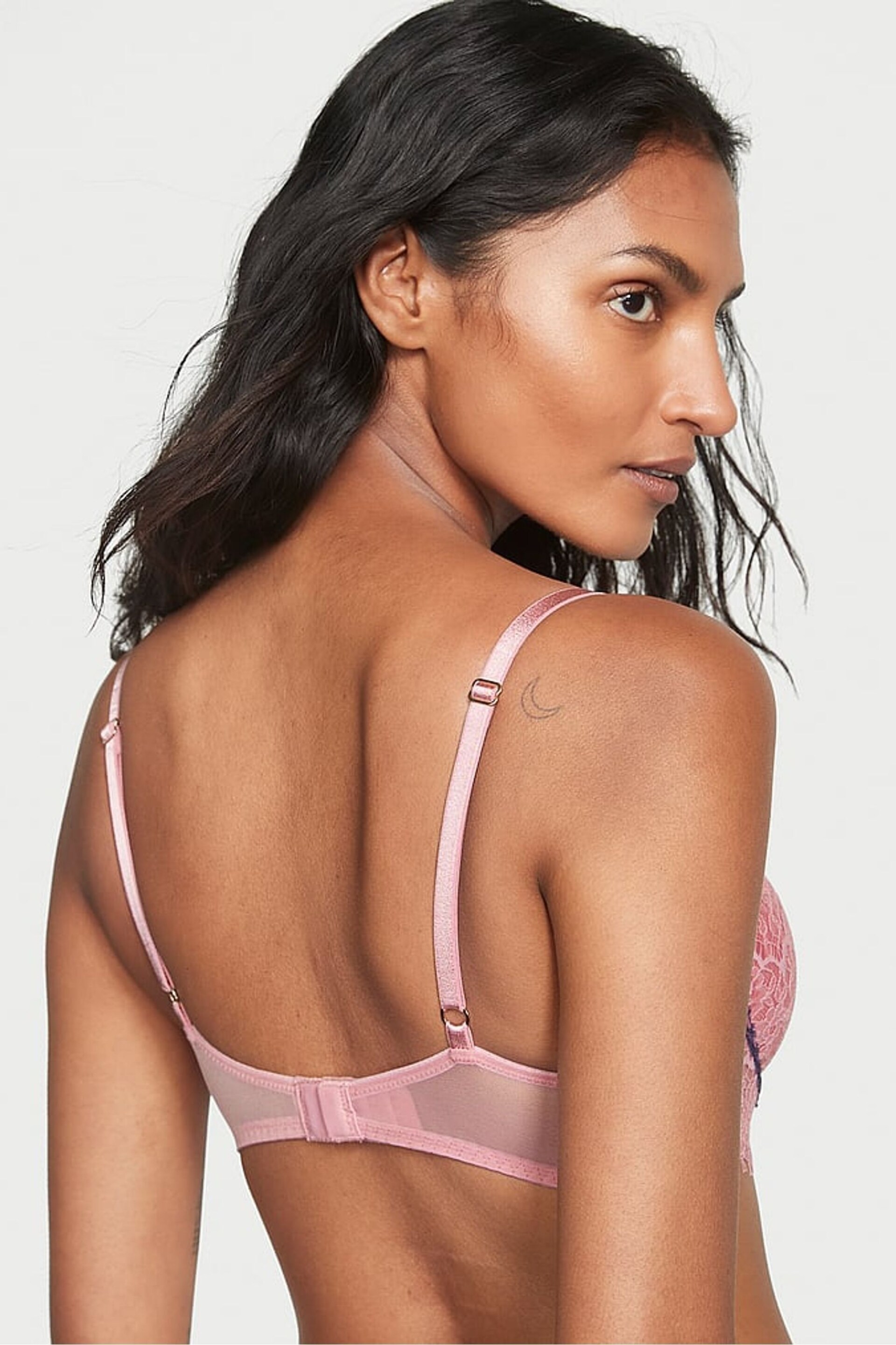 Victoria's Secret Dusk Mauve Pink Ribbon Slot Lightly Lined Demi Bra - Image 2 of 4