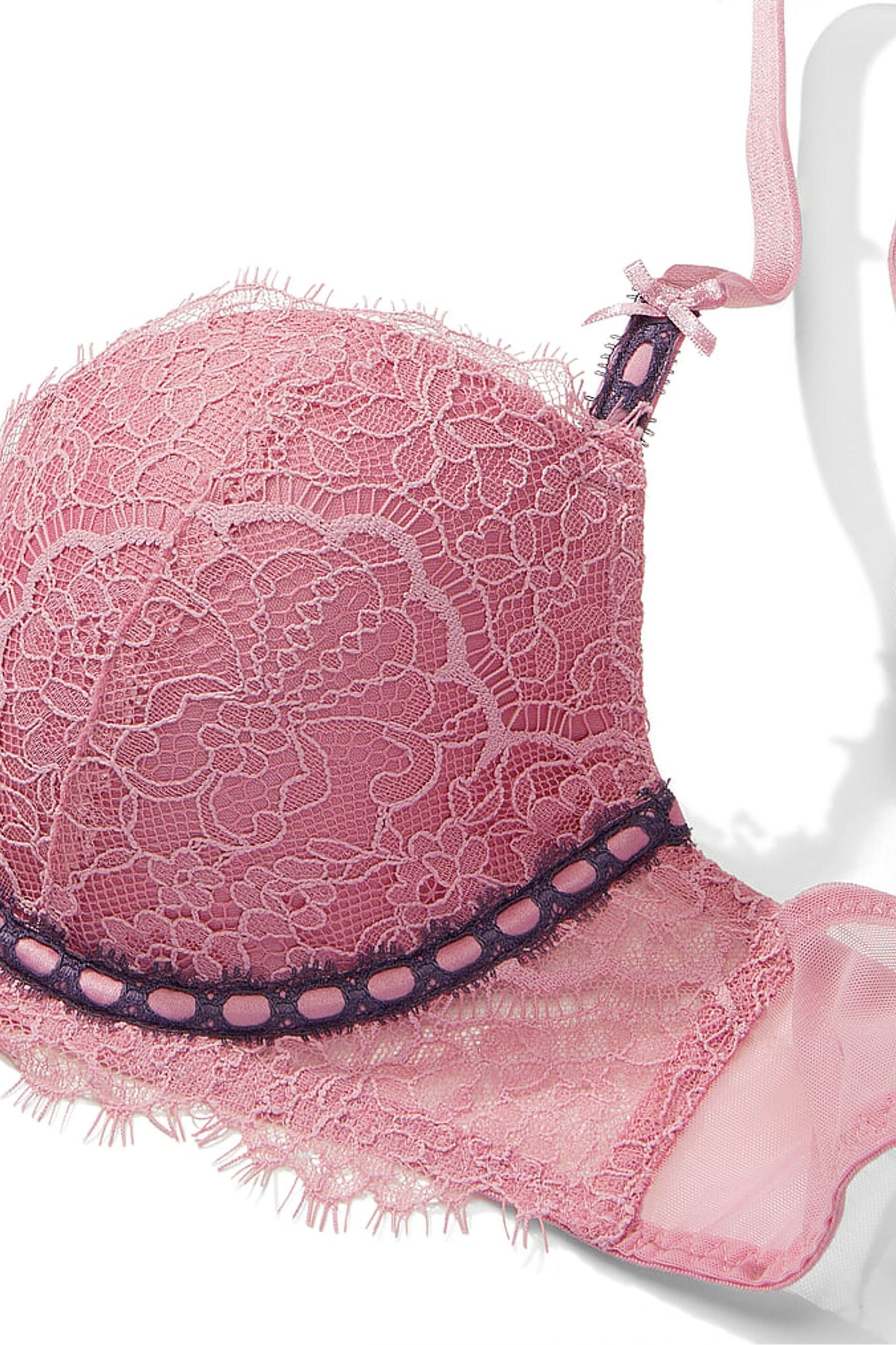 Victoria's Secret Dusk Mauve Pink Ribbon Slot Lightly Lined Demi Bra - Image 4 of 4
