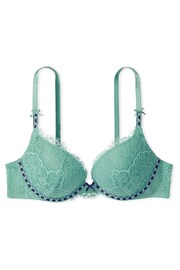 Victoria's Secret Parasail Green Lace Ribbon Slot Push Up Bra - Image 3 of 4