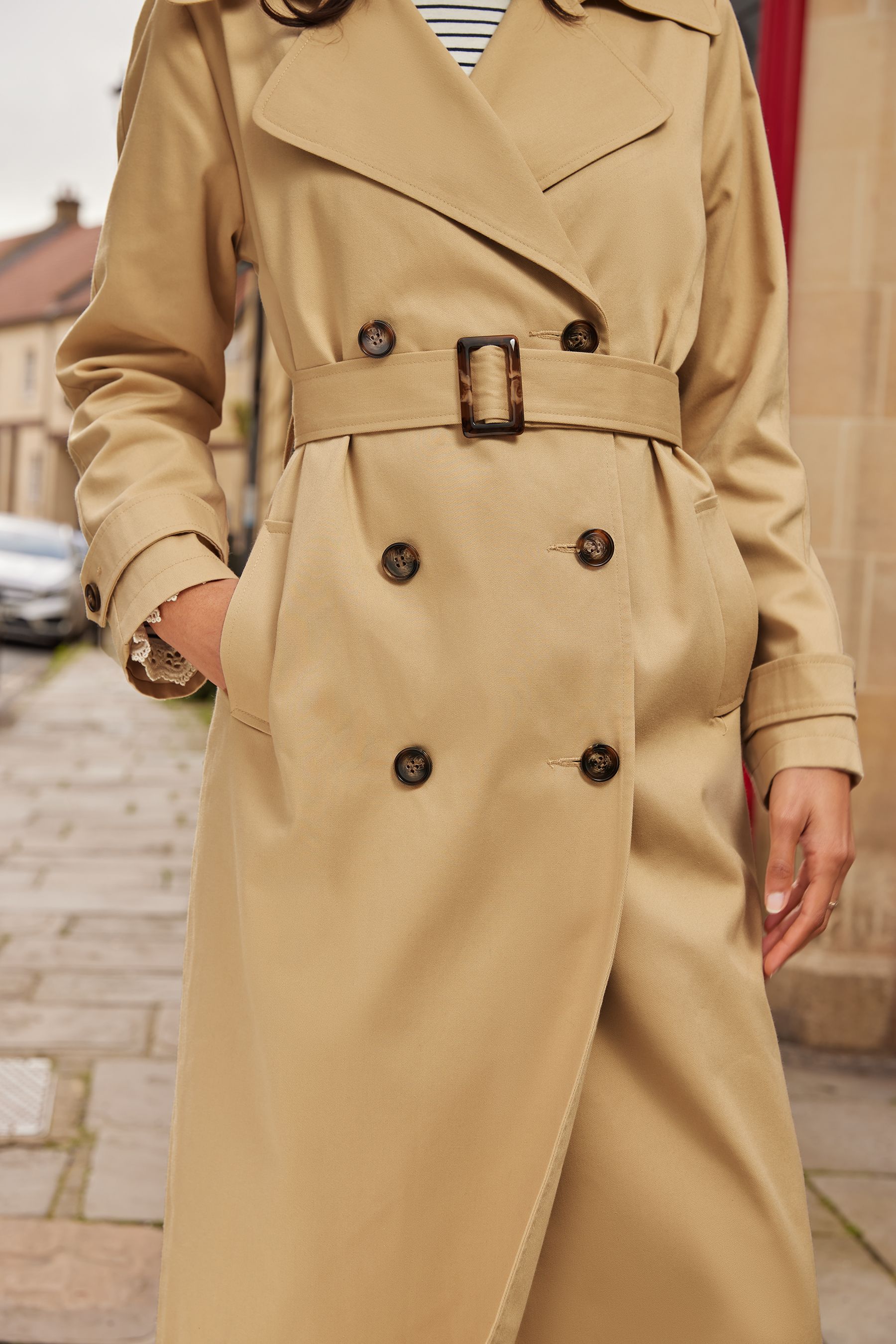 Buy Love Roses Camel Classic Belted Trench Coat from Next Luxembourg