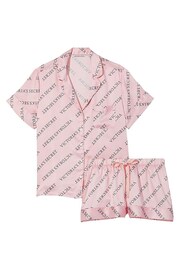Victoria's Secret Purest Pink Logo Satin Short Pyjamas - Image 3 of 4