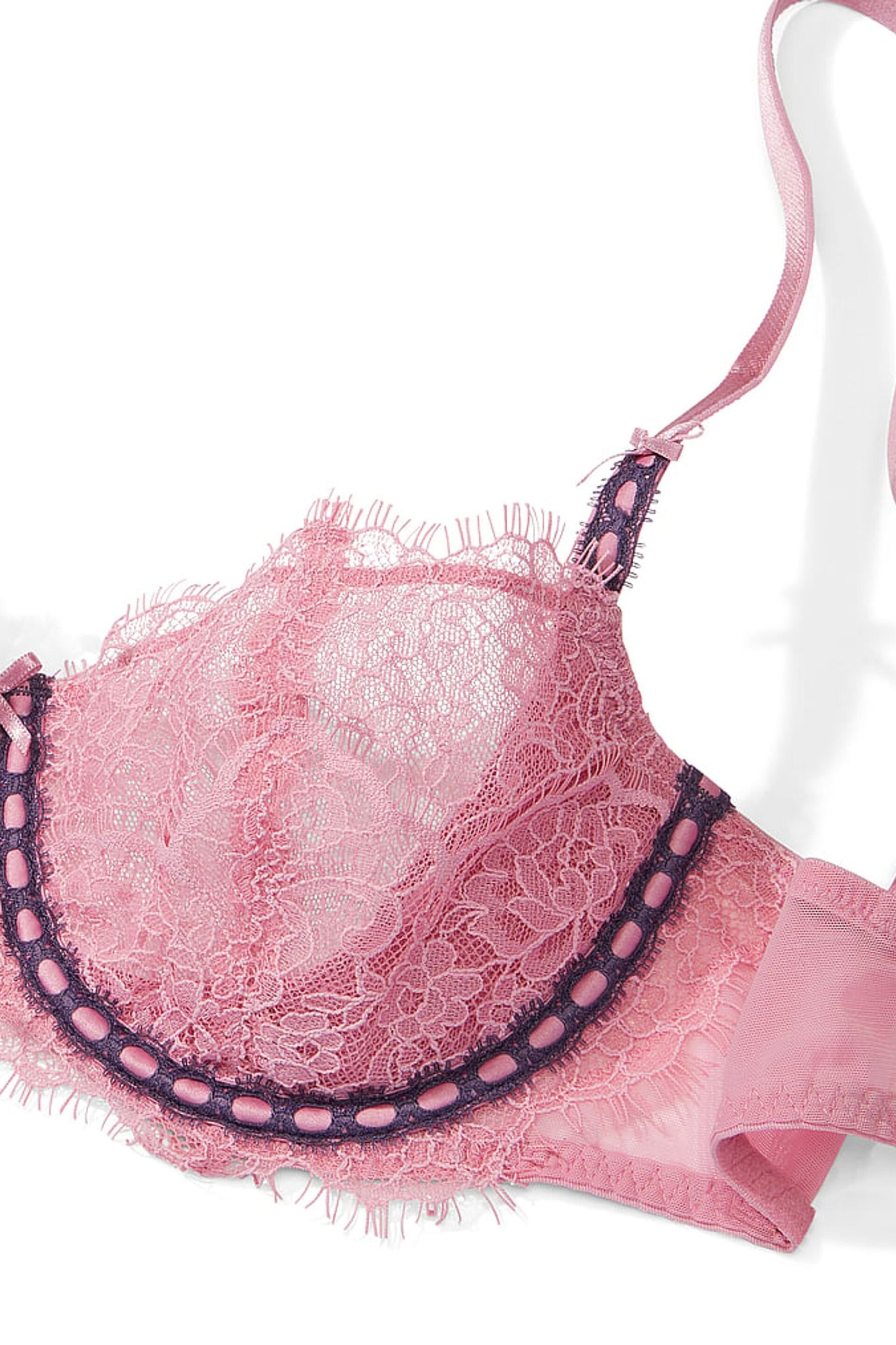 Victoria's Secret Dusk Mauve Pink Ribbon Slot Unlined Balcony Bra - Image 4 of 4