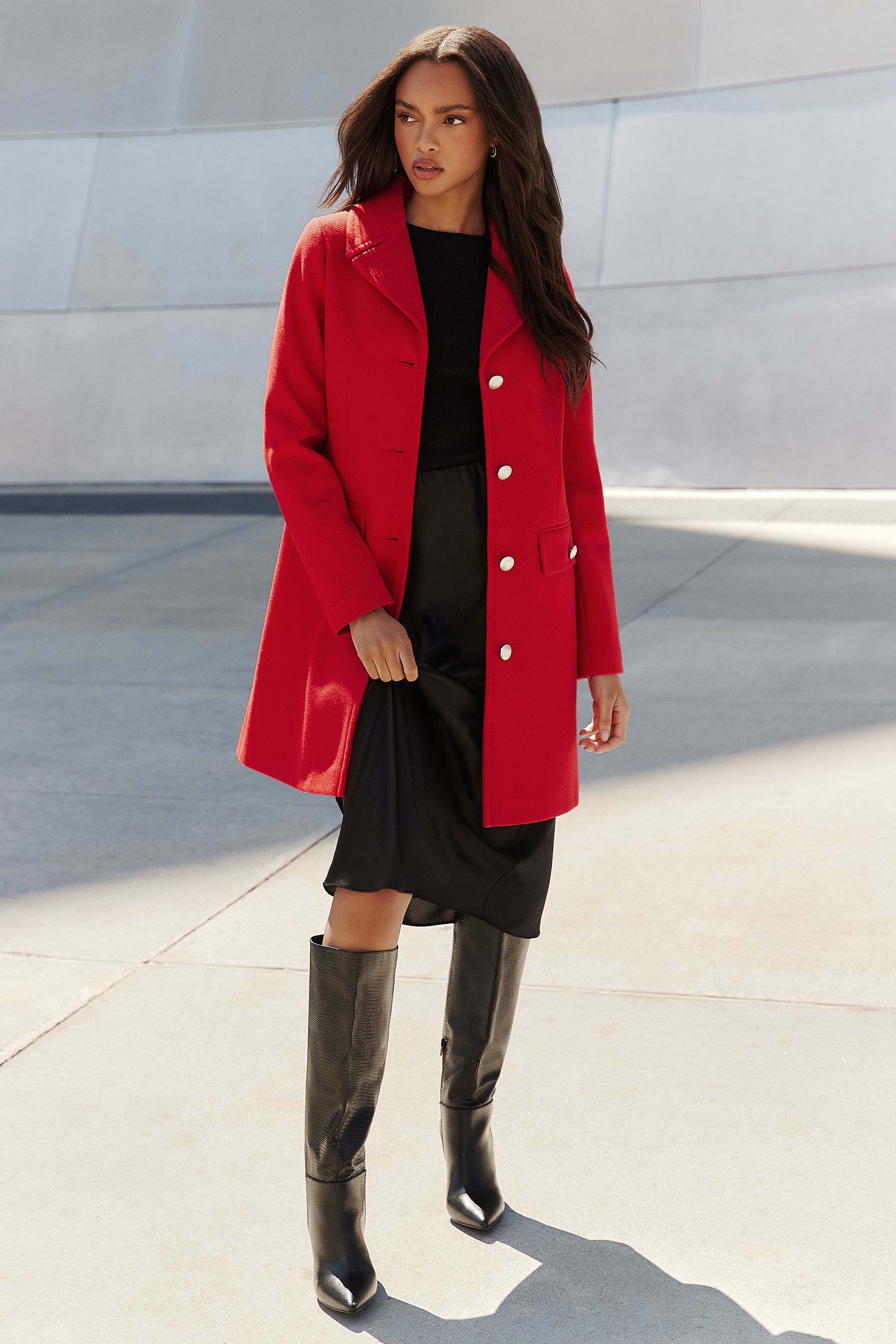 Red coat petite clearance