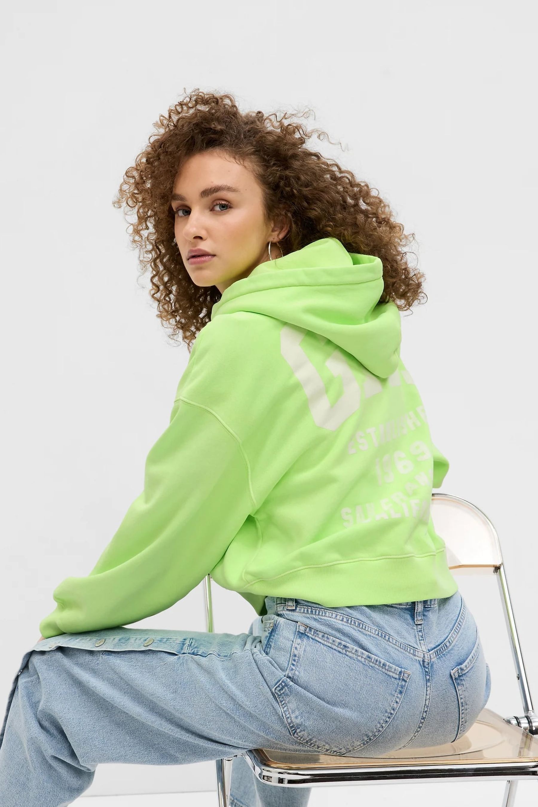 Lime green gap hoodie sales