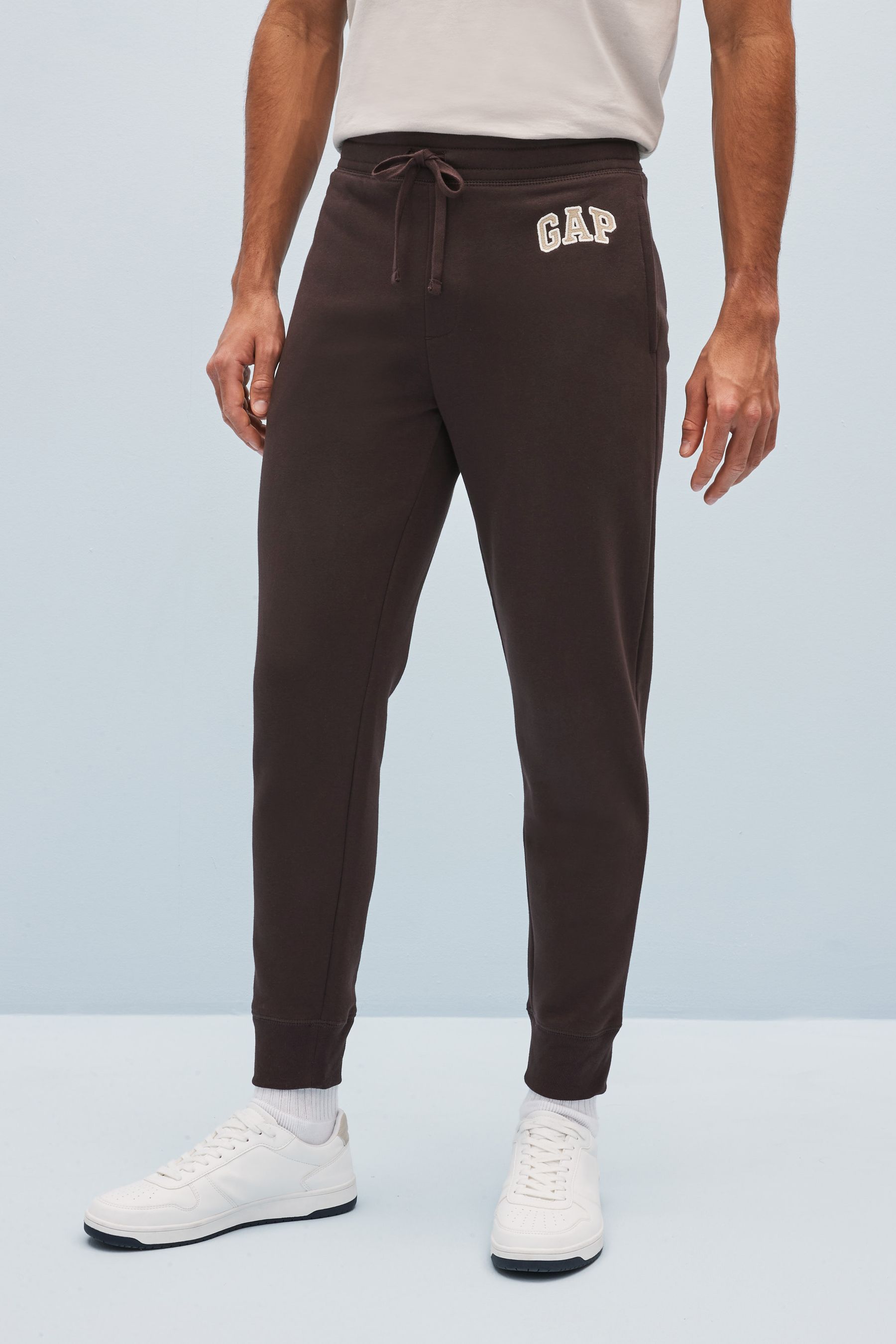 Buy Gap Dark Brown Logo Fleece Lined Joggers from the Next UK online shop