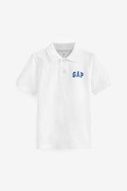 Gap White Logo Short Sleeve Polo Shirt (4-13yrs) - Image 1 of 4