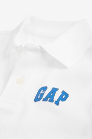 Gap White Logo Short Sleeve Polo Shirt (4-13yrs) - Image 3 of 4