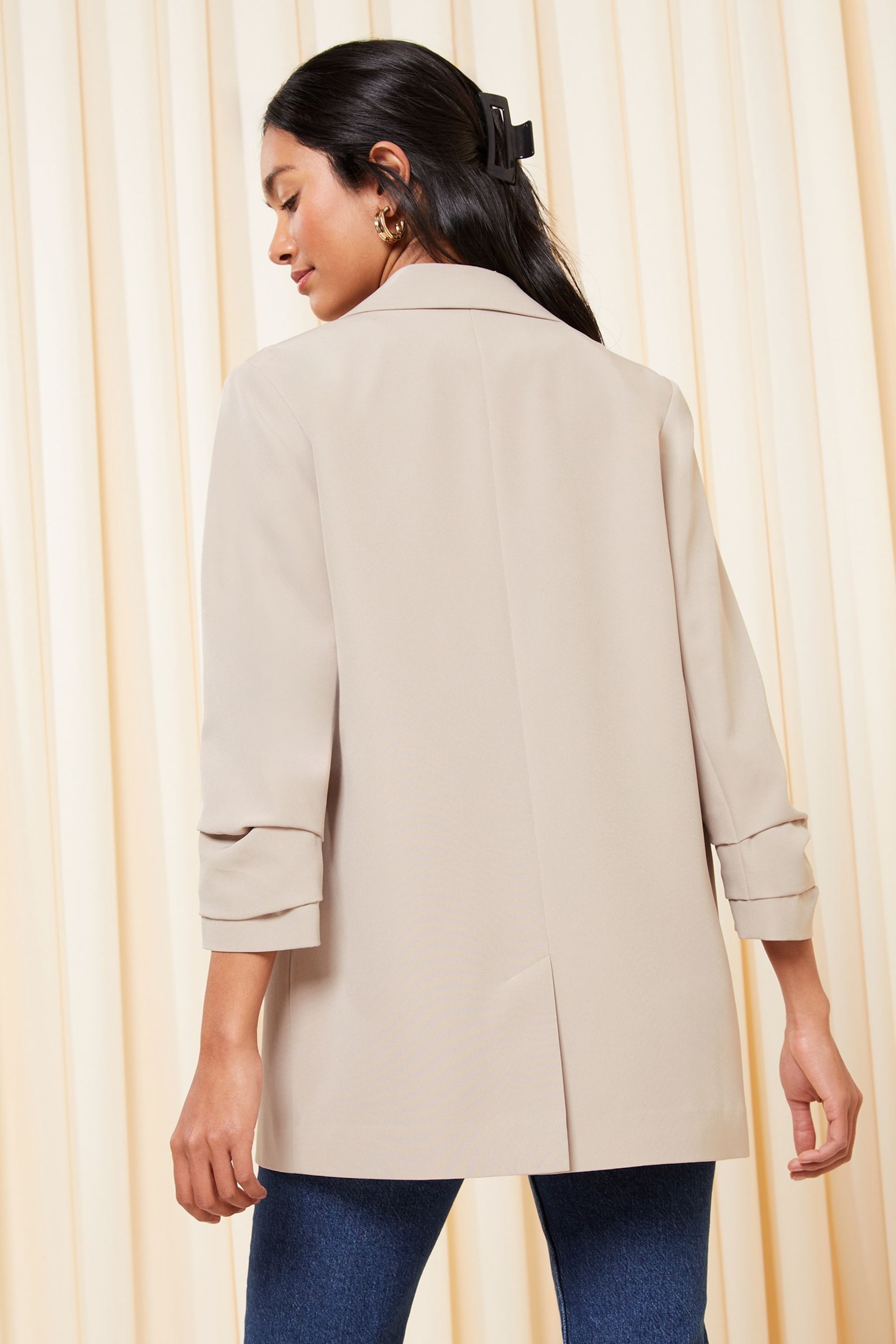 Friends Like These Taupe Brown Edge to Edge Tailored Blazer - Image 3 of 4