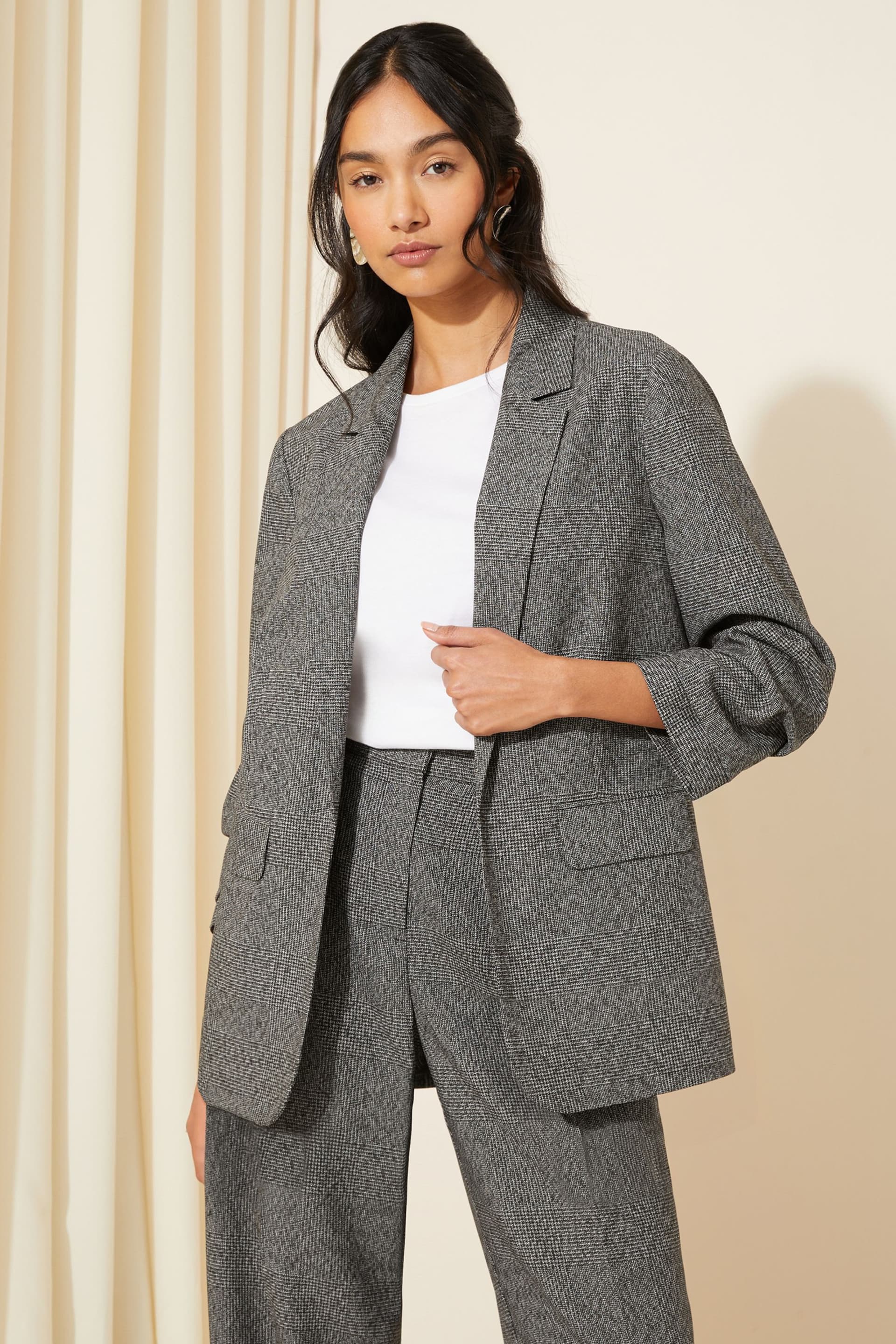 Friends Like These Grey Edge to Edge Tailored Blazer - Image 1 of 4