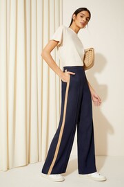 Friends Like These Navy Blue Side Stripe Utility Trousers - Image 2 of 4