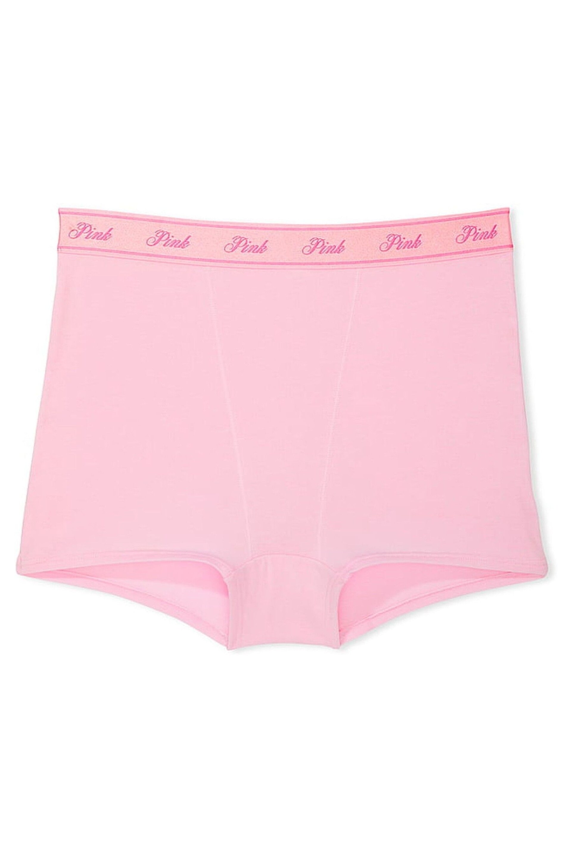 Victoria's Secret PINK Pink Bubble Cotton Logo High Waist Boyshort Knickers - Image 3 of 3