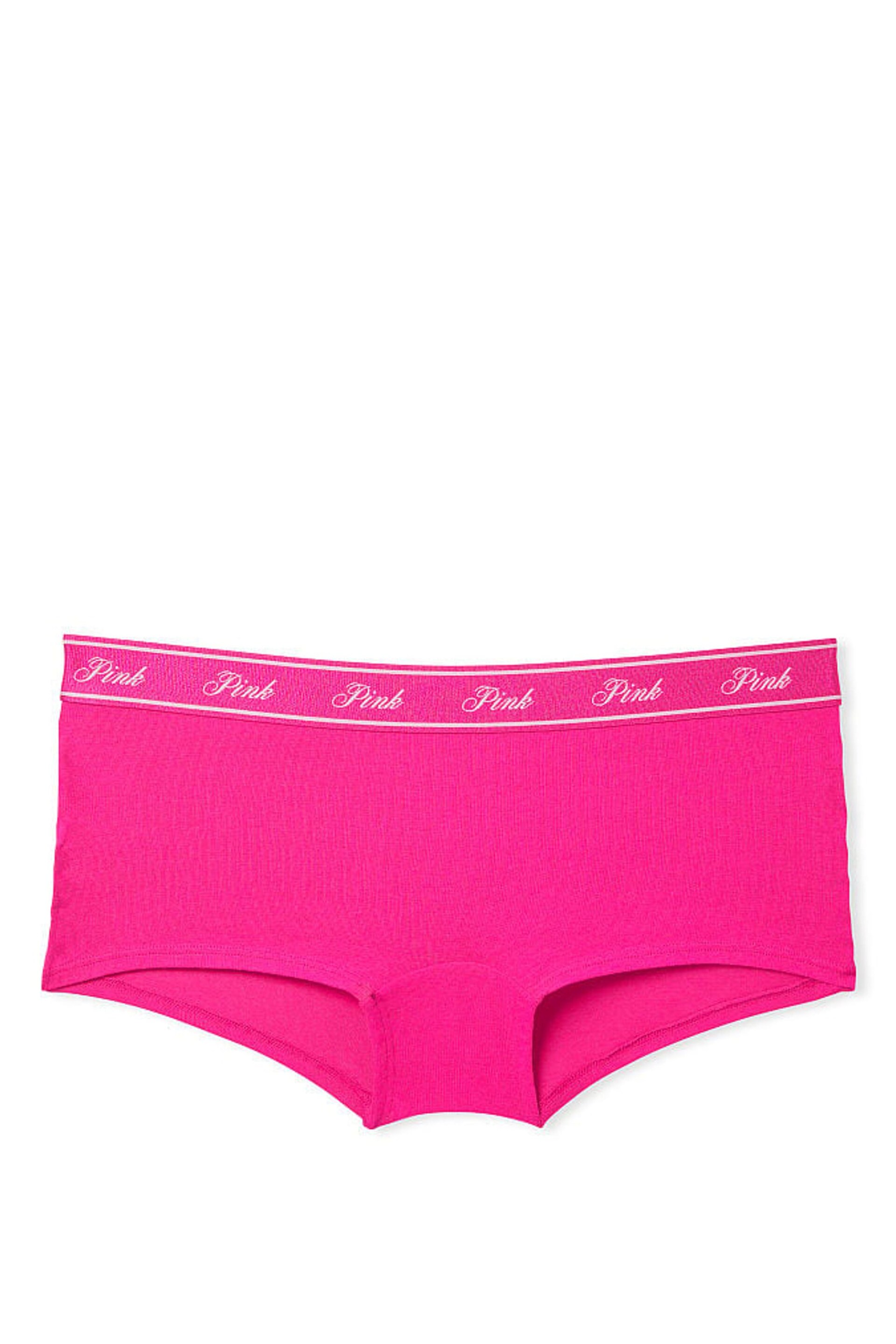 Victoria's Secret PINK Enchanted Pink Cotton Logo Boyshort Knickers - Image 3 of 3
