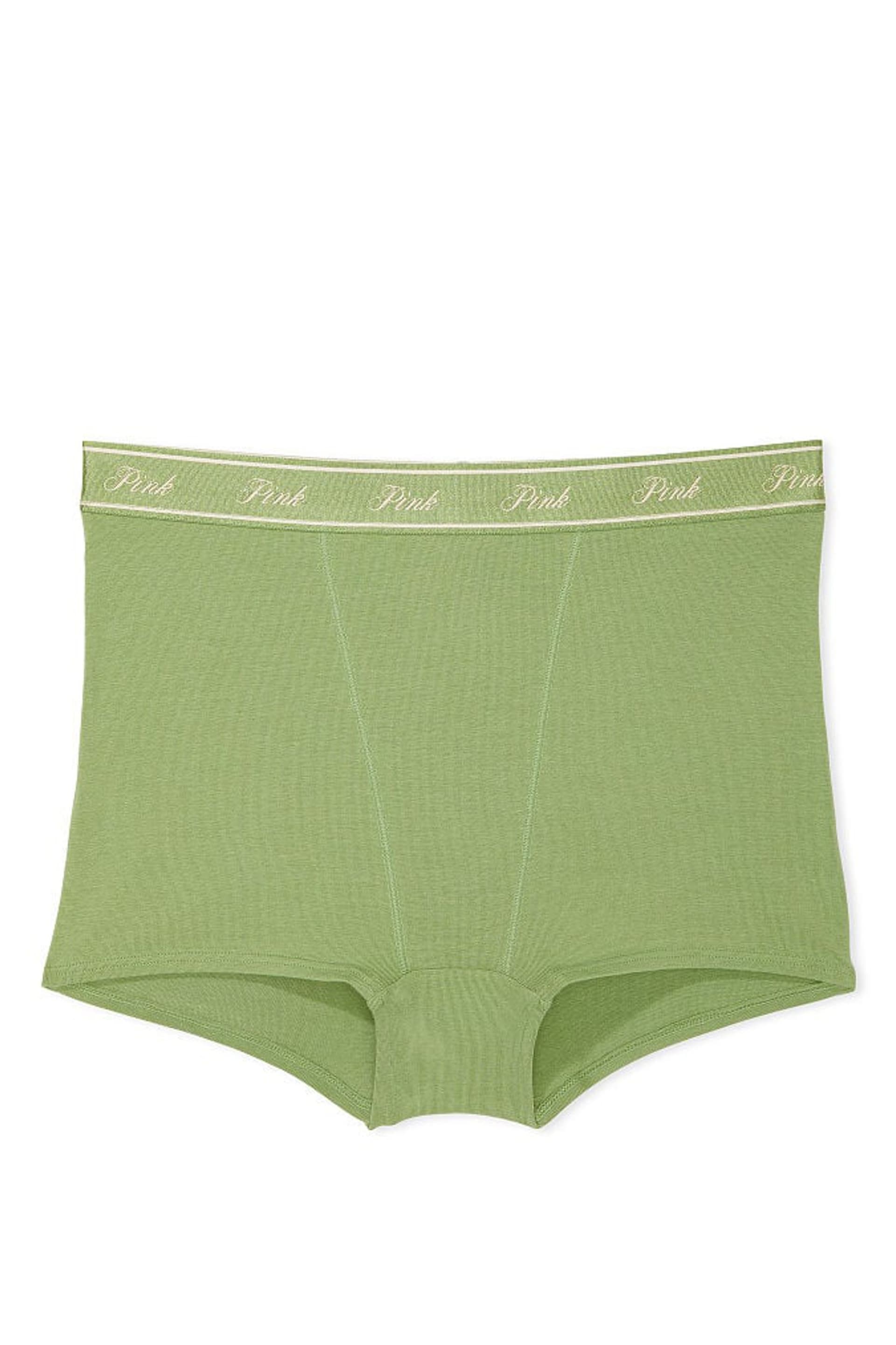 Victoria's Secret PINK Wild Grass Green Cotton Logo High Waist Boyshort Knickers - Image 3 of 3