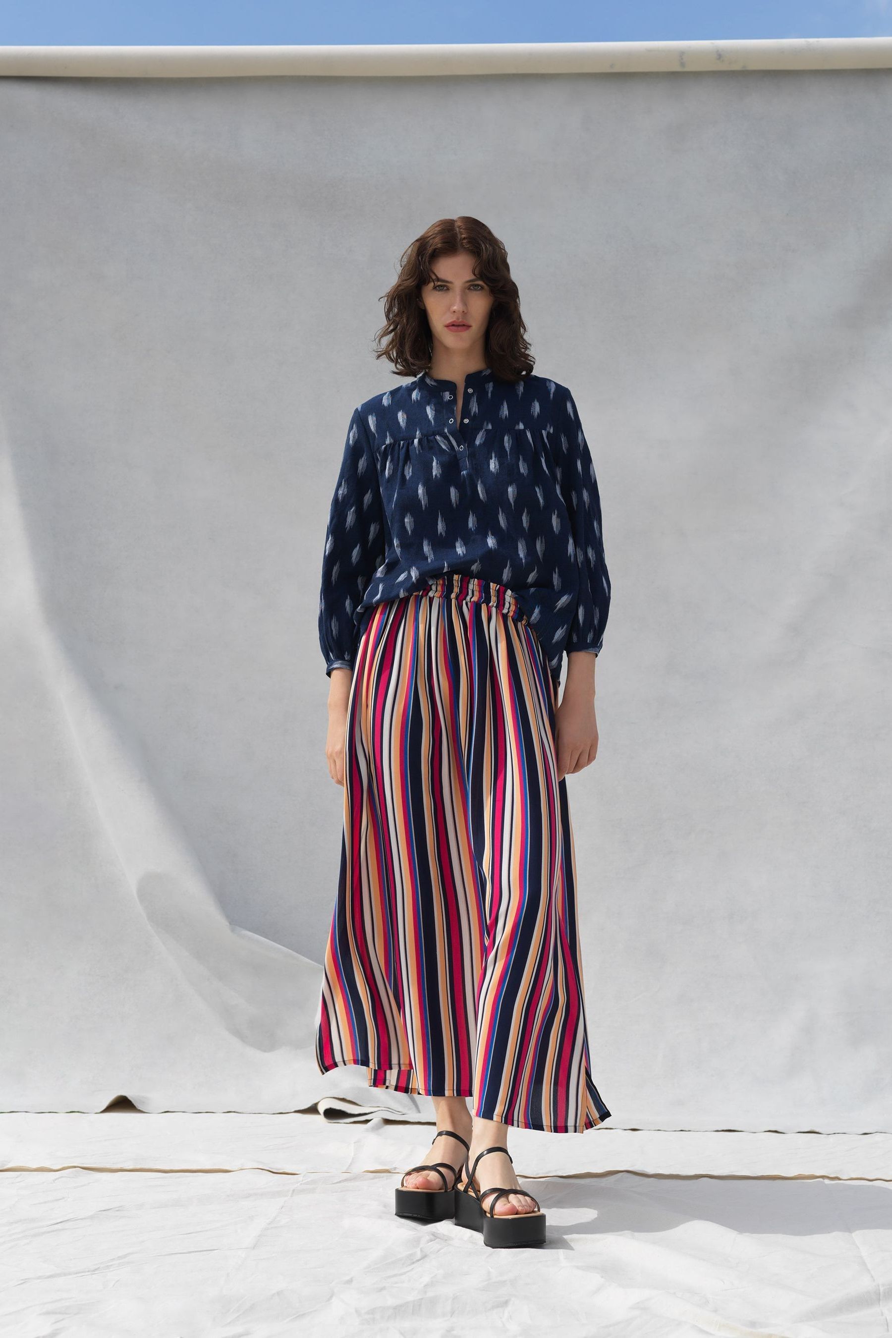 Buy Great Plains White Multi High Summer Stripe Skirt from Next Luxembourg