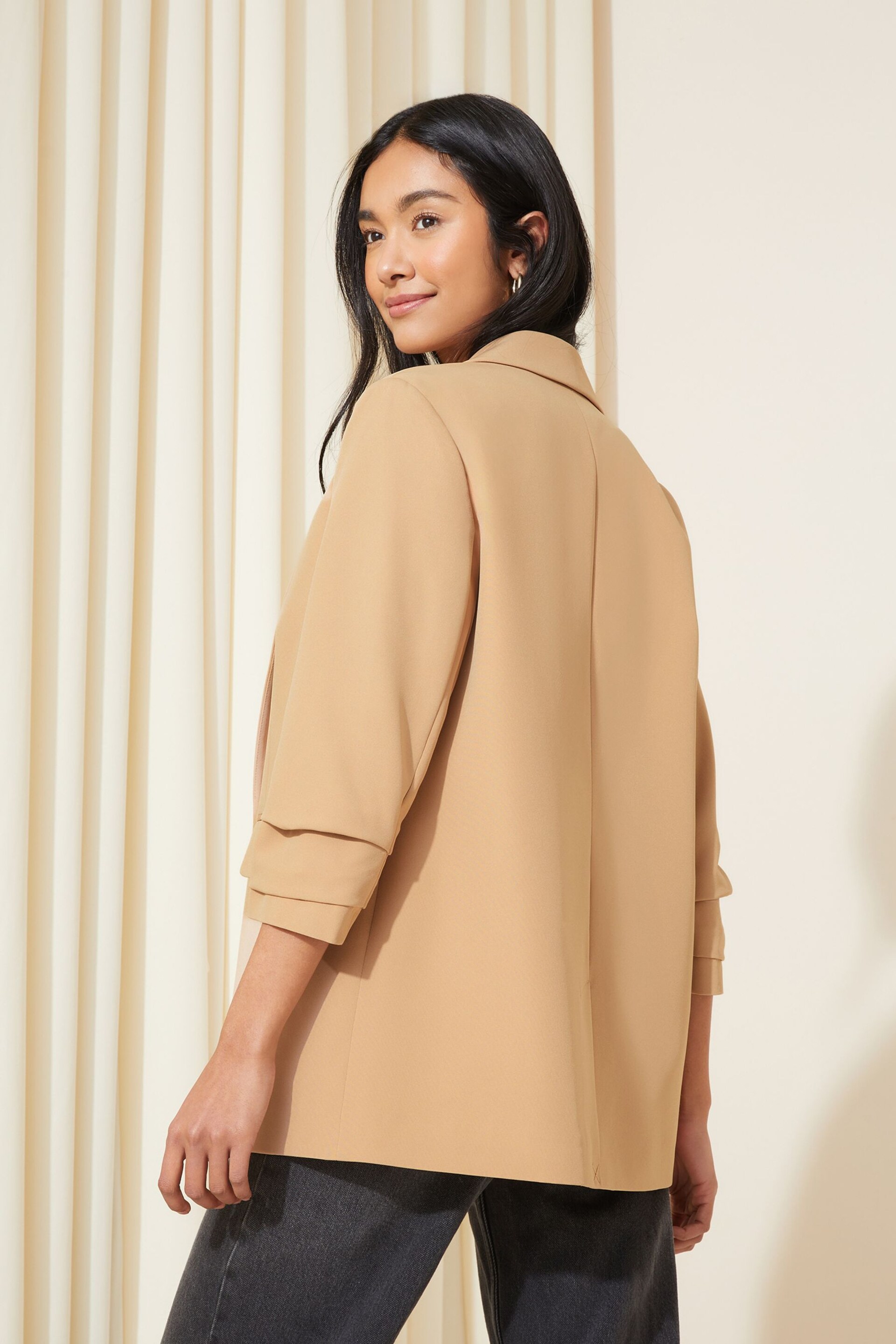 Friends Like These Camel Nude Edge to Edge Tailored Blazer - Image 4 of 4