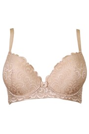 Pour Moi Nude Almond Padded Romance Moulded Plunge Push Up Bra - Image 4 of 5