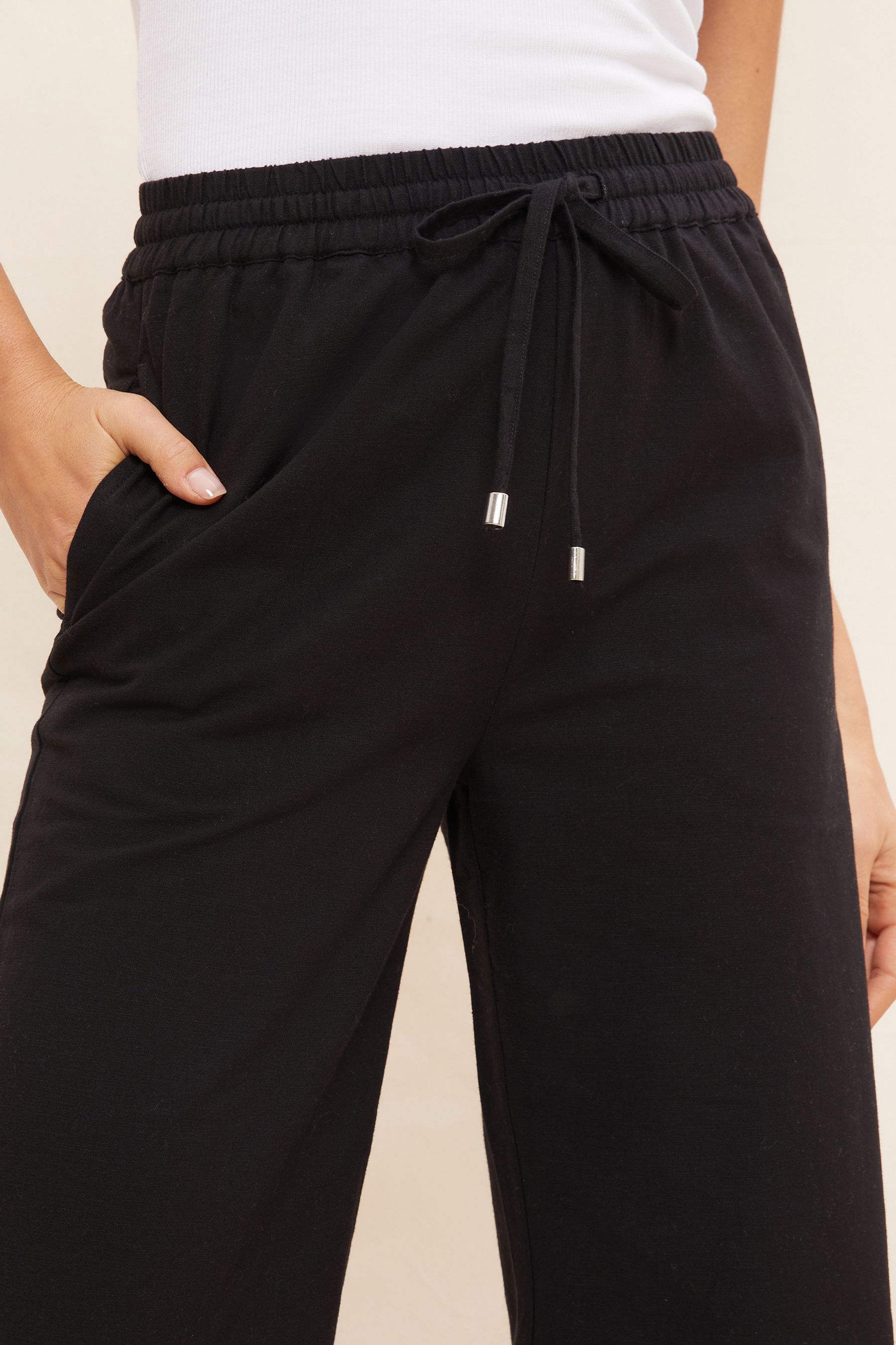 Black crop culottes discount