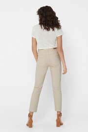 ONLY Ecru High Waist Raw Edge Mom Jeans - Image 3 of 5