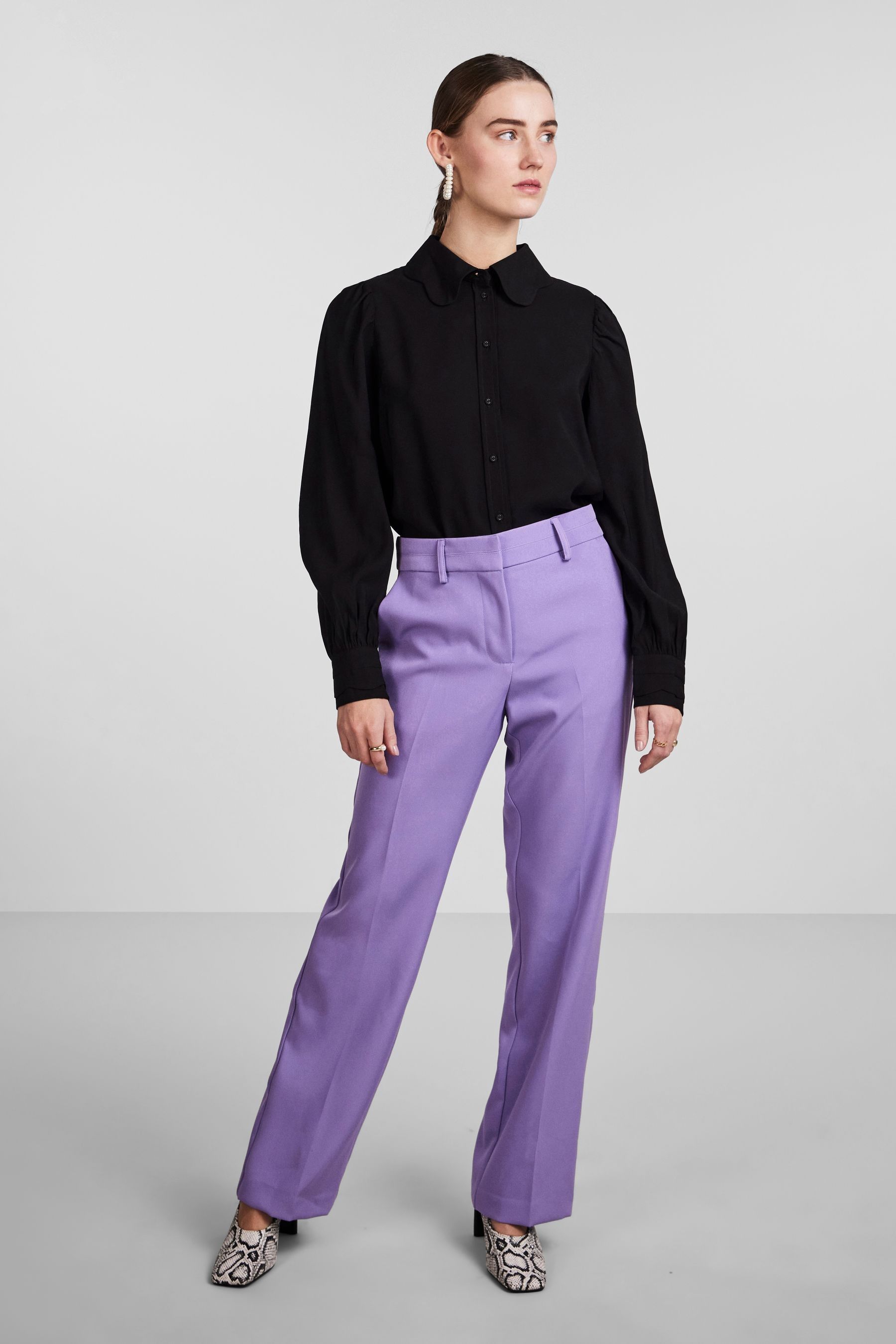 Buy Y.A.S Lilac Wide Leg Tailored Trousers from Next Netherlands