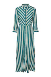 Y.A.S Green & White Stripe Maxi Length Shirt Dress - Image 5 of 5