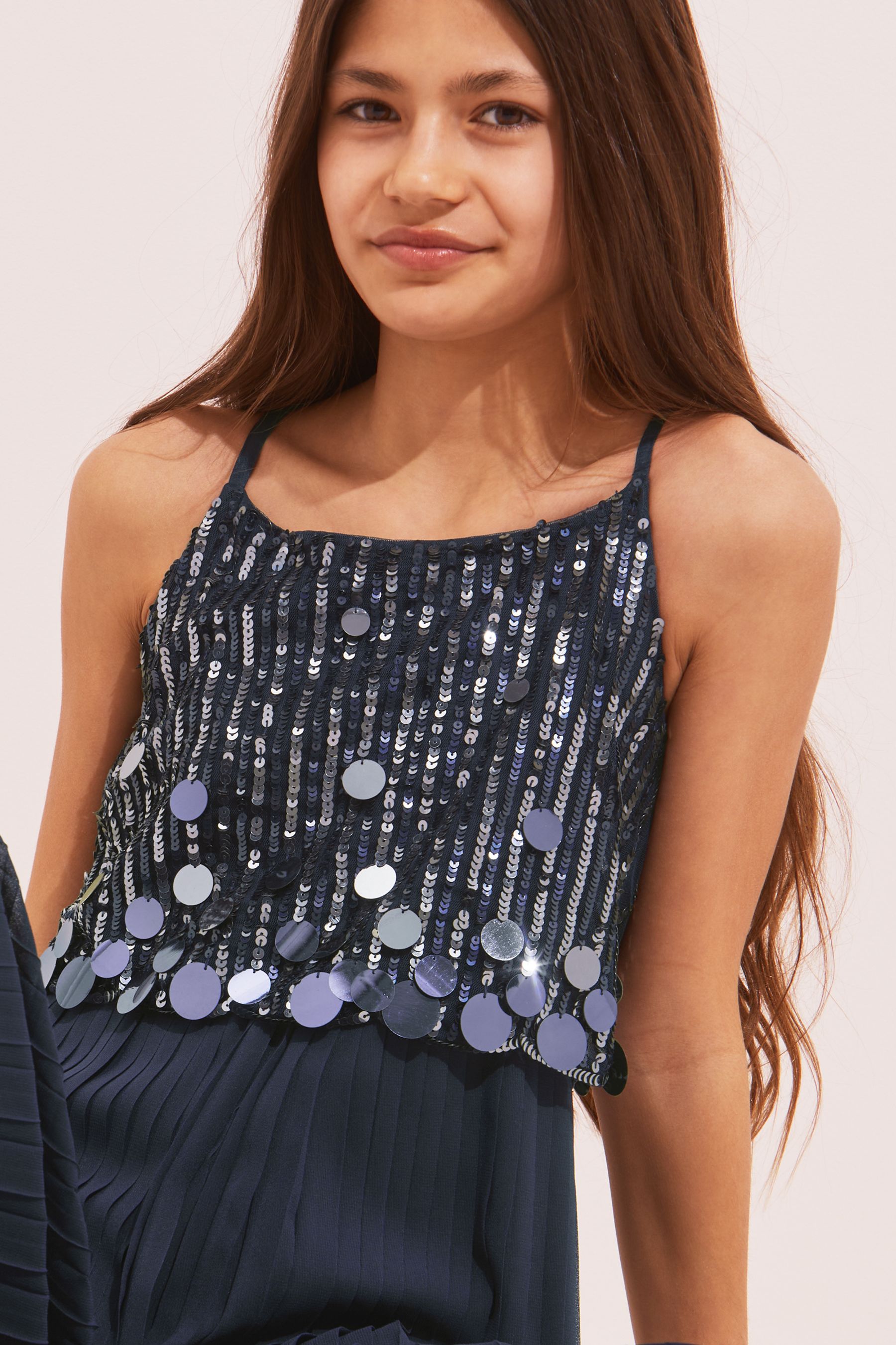 Buy Lipsy Navy Embellished Pleated Occasion Jumpsuit from Next Luxembourg